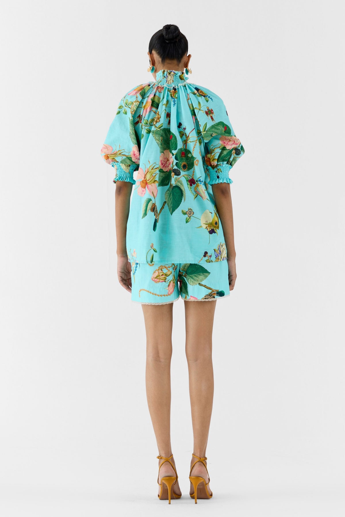 Blue Blossom Ruching Co-ord Set