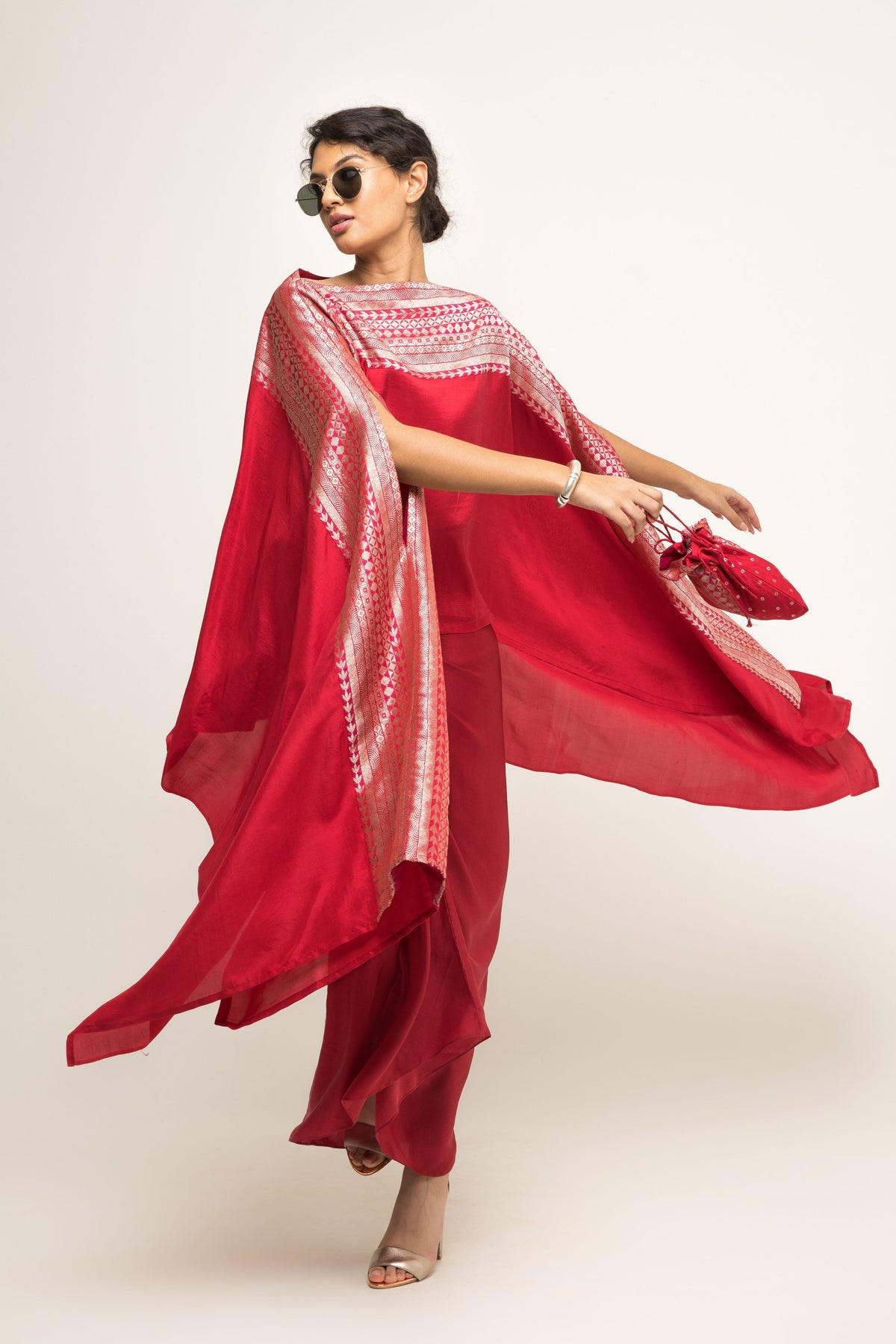 Devi Statement Red Cape Set