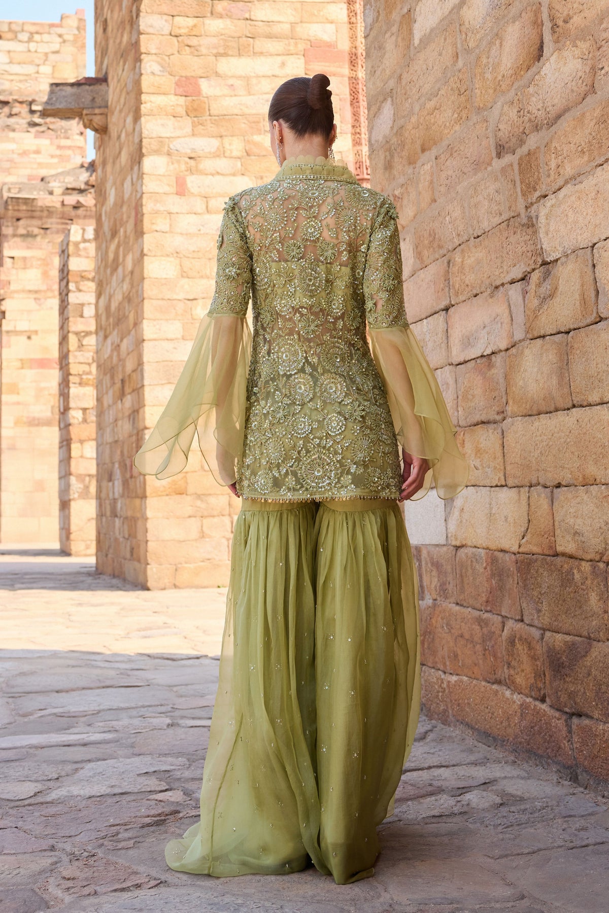 Sage Green Gharara Set