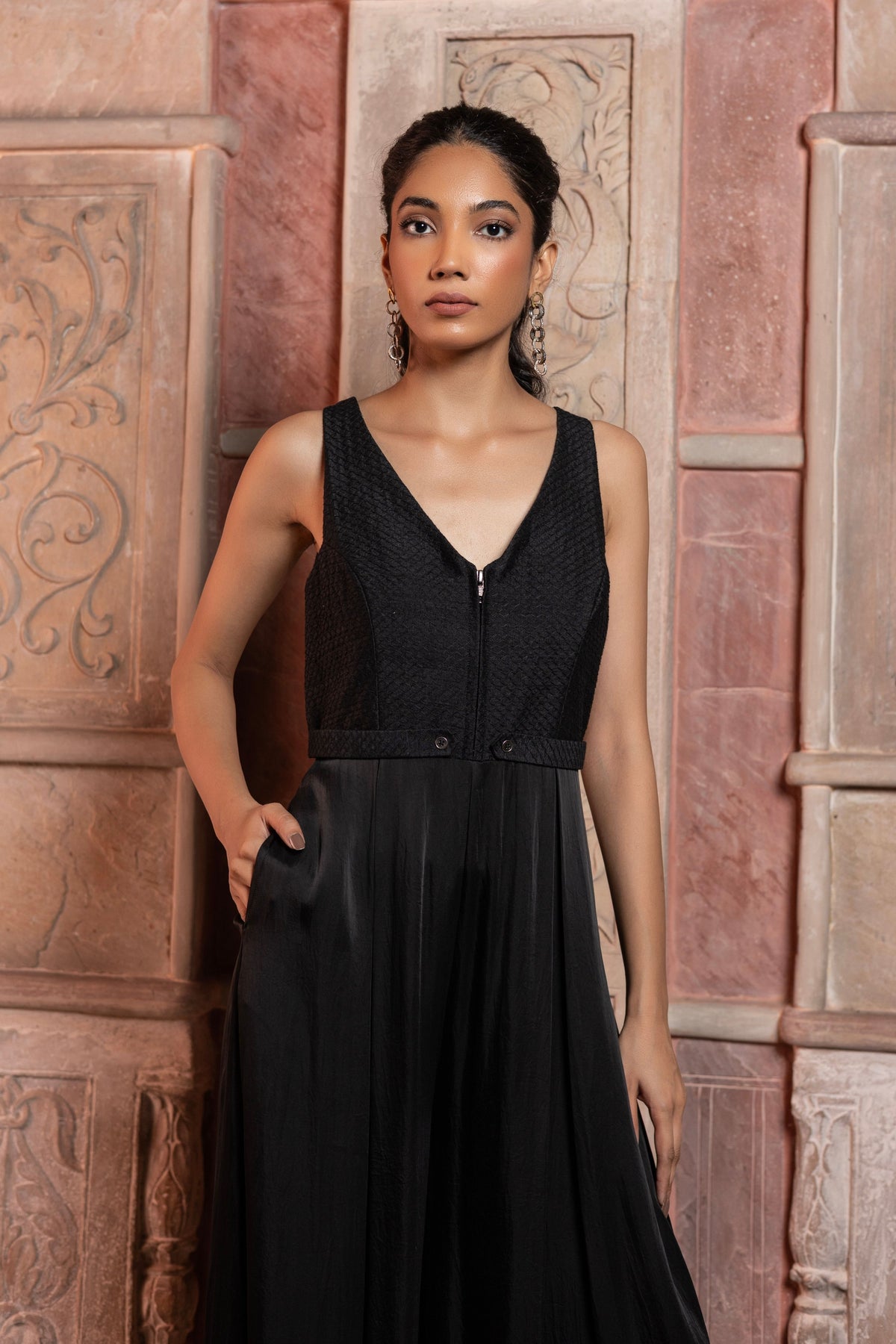Black Satin Jumpsuit