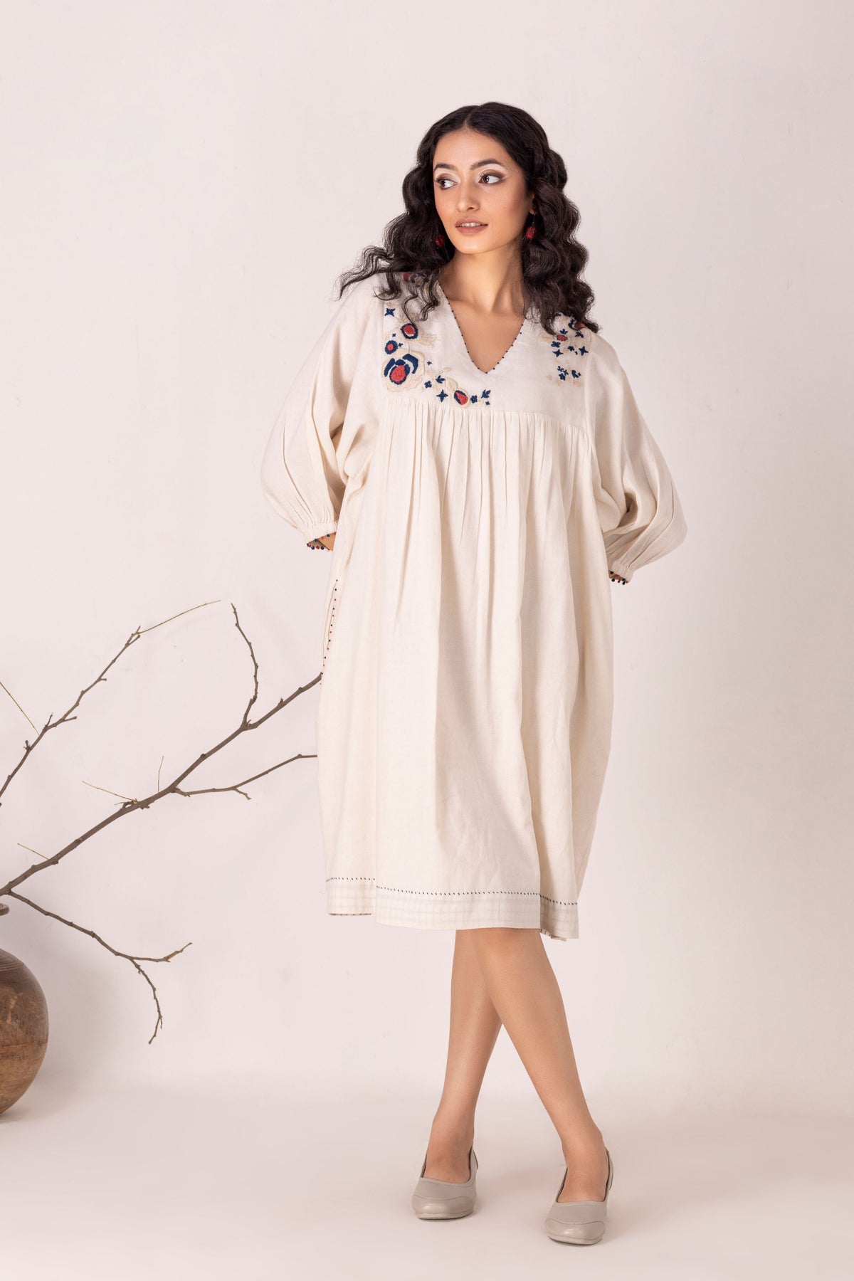 Mritsna Off White Dress