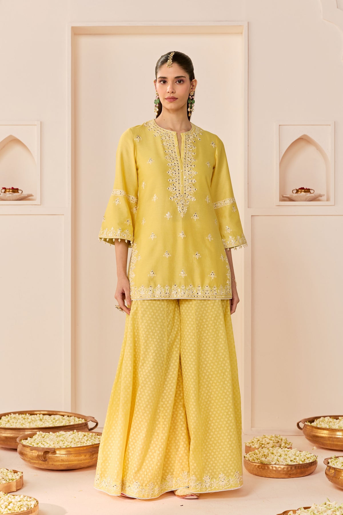 Rehma Lemon Yellow Sharara Set