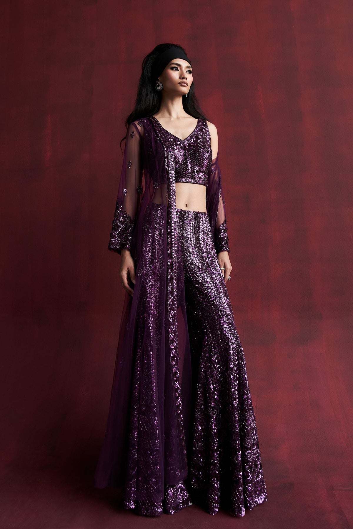 Dark Magenta Laia Sharara Set