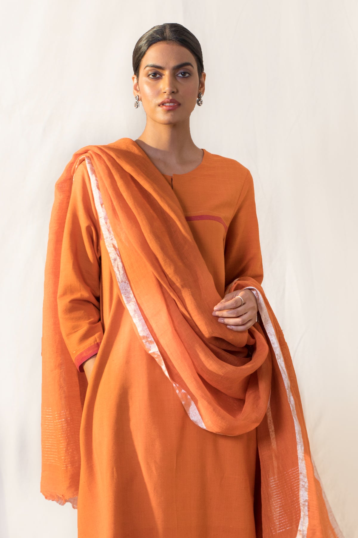 Linen orange dupatta