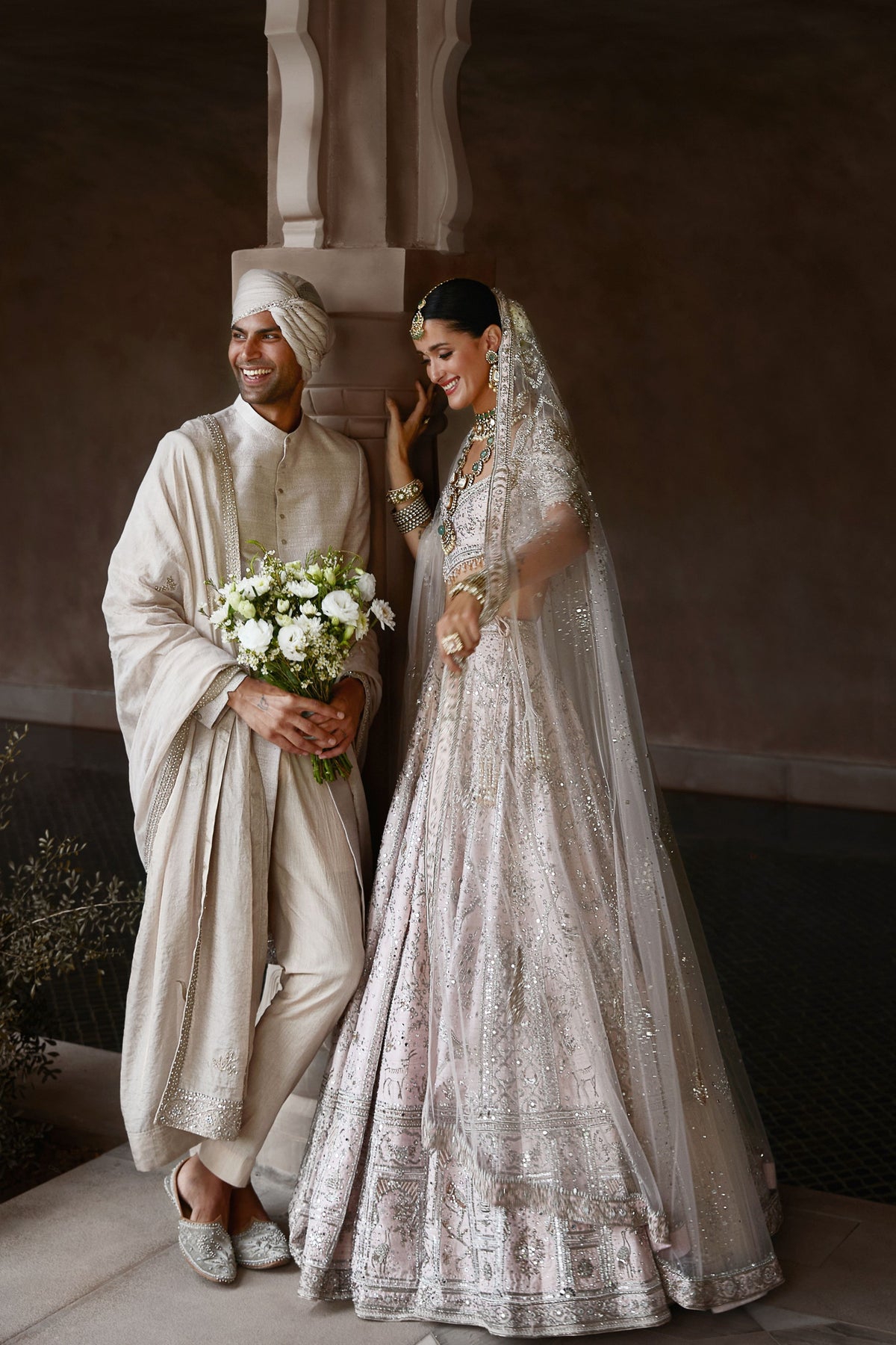 The Silver Needle Ekru Sherwani