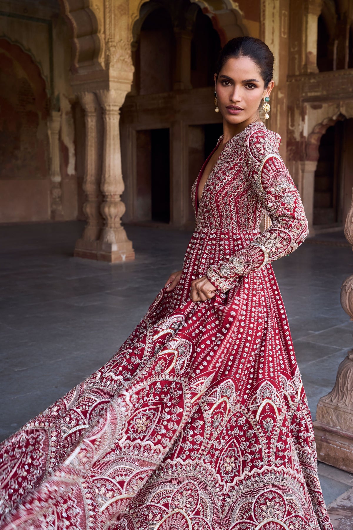 Red Anarkali