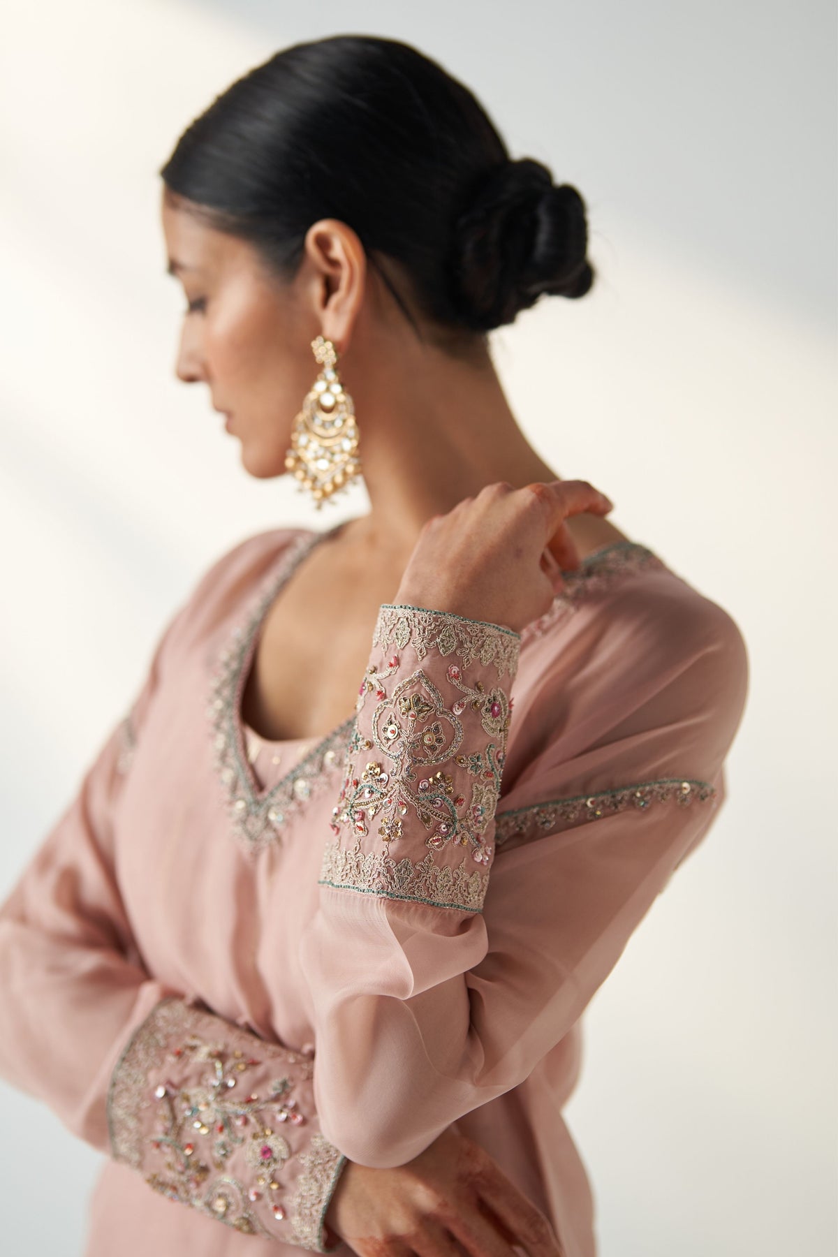 Pakhi Blush Pink Sheer Kurta Set