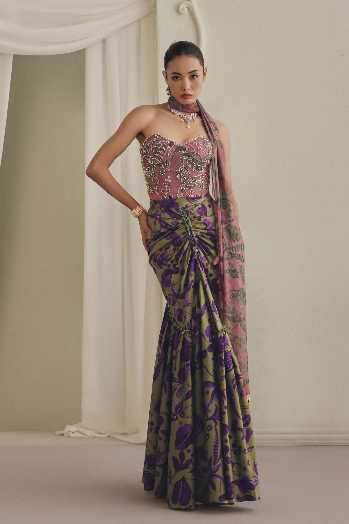 Multi Color Skirt Set