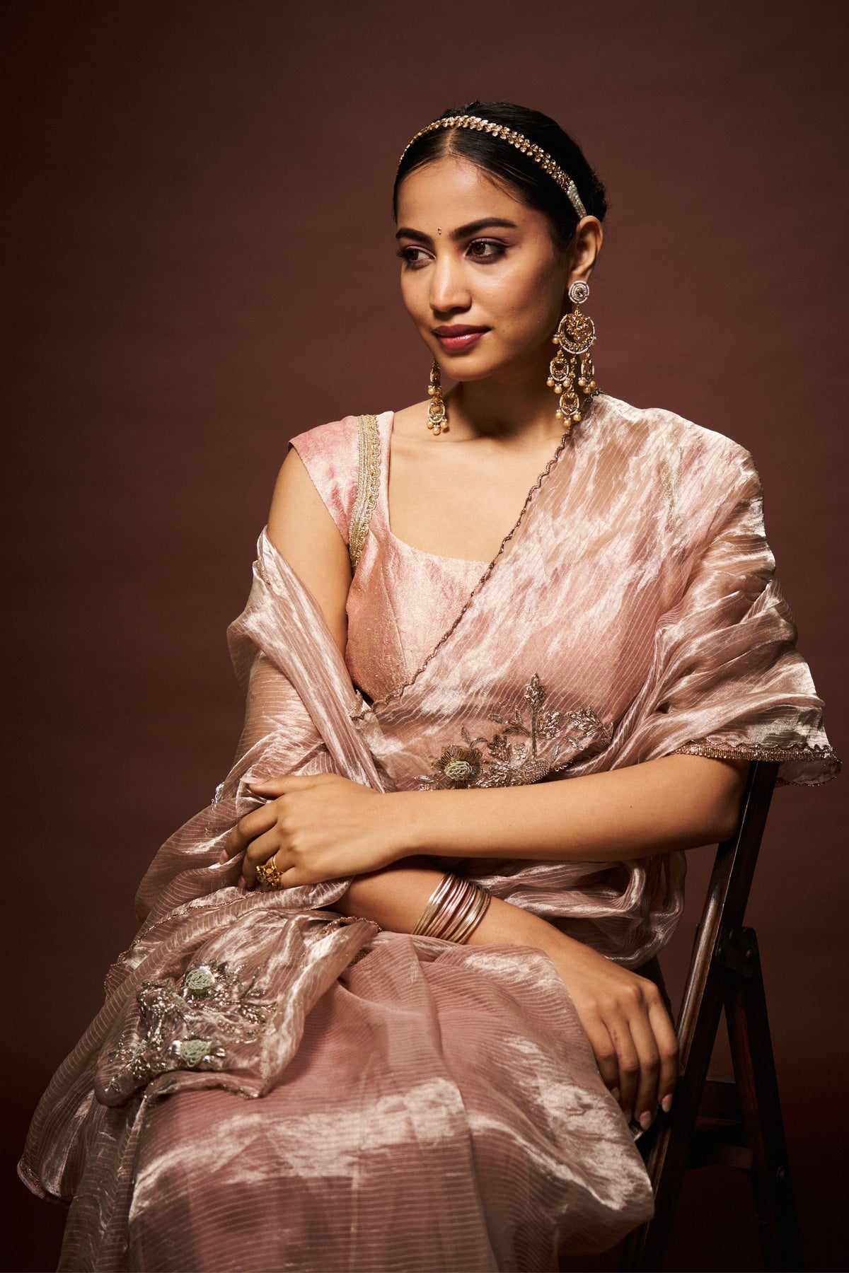 Pink Tissue Noor Sharara Set