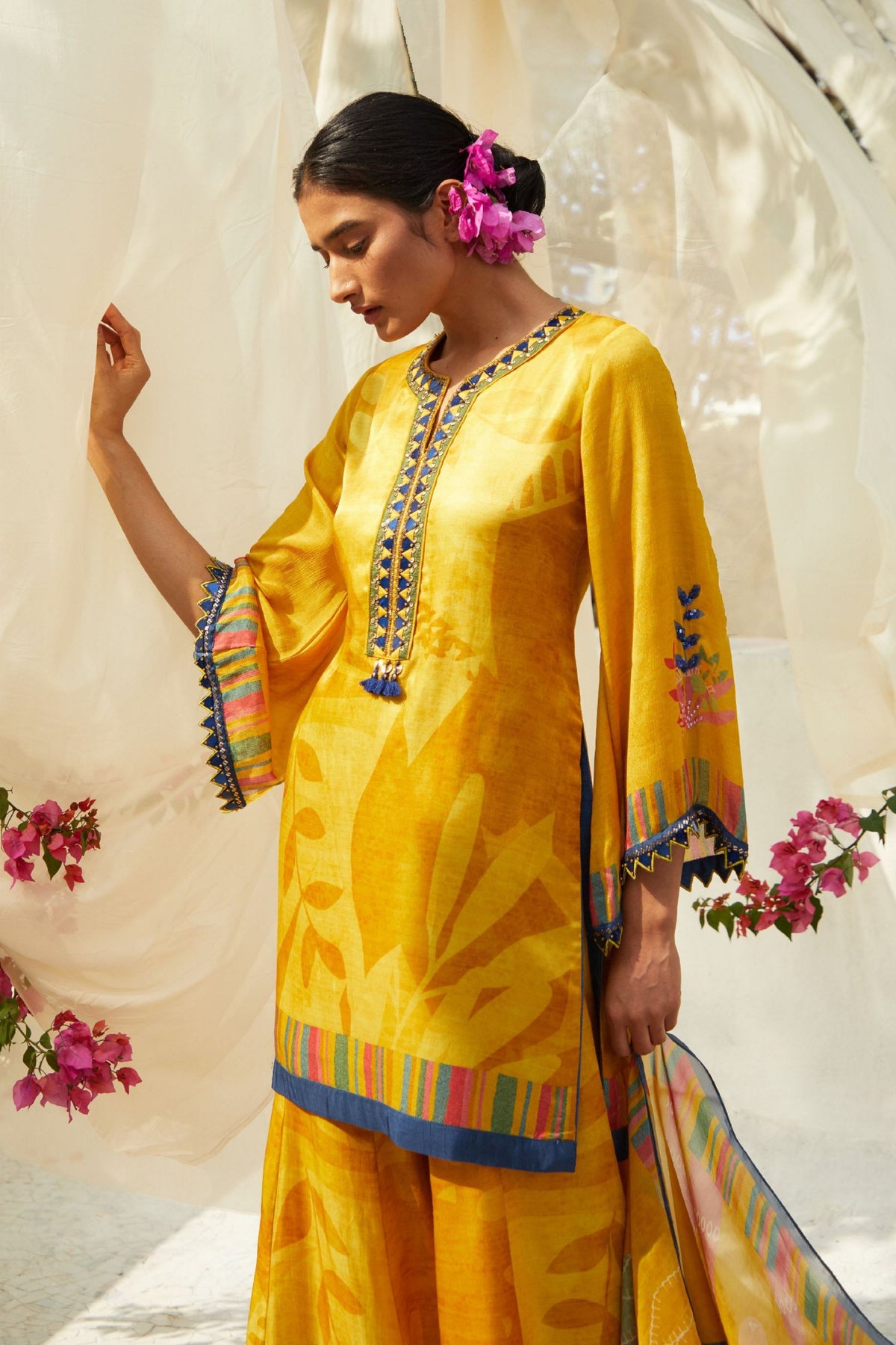 Sharara Set In Mustard