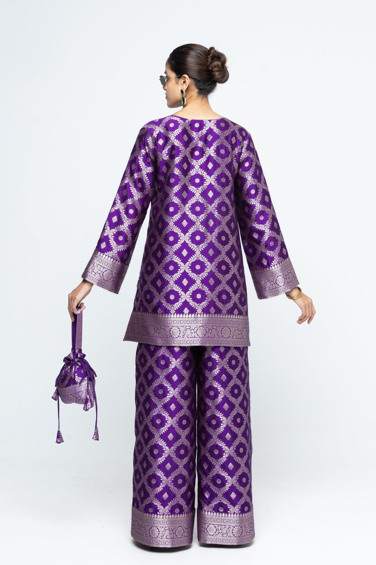 Heera  Jaal Purple Tunic Set