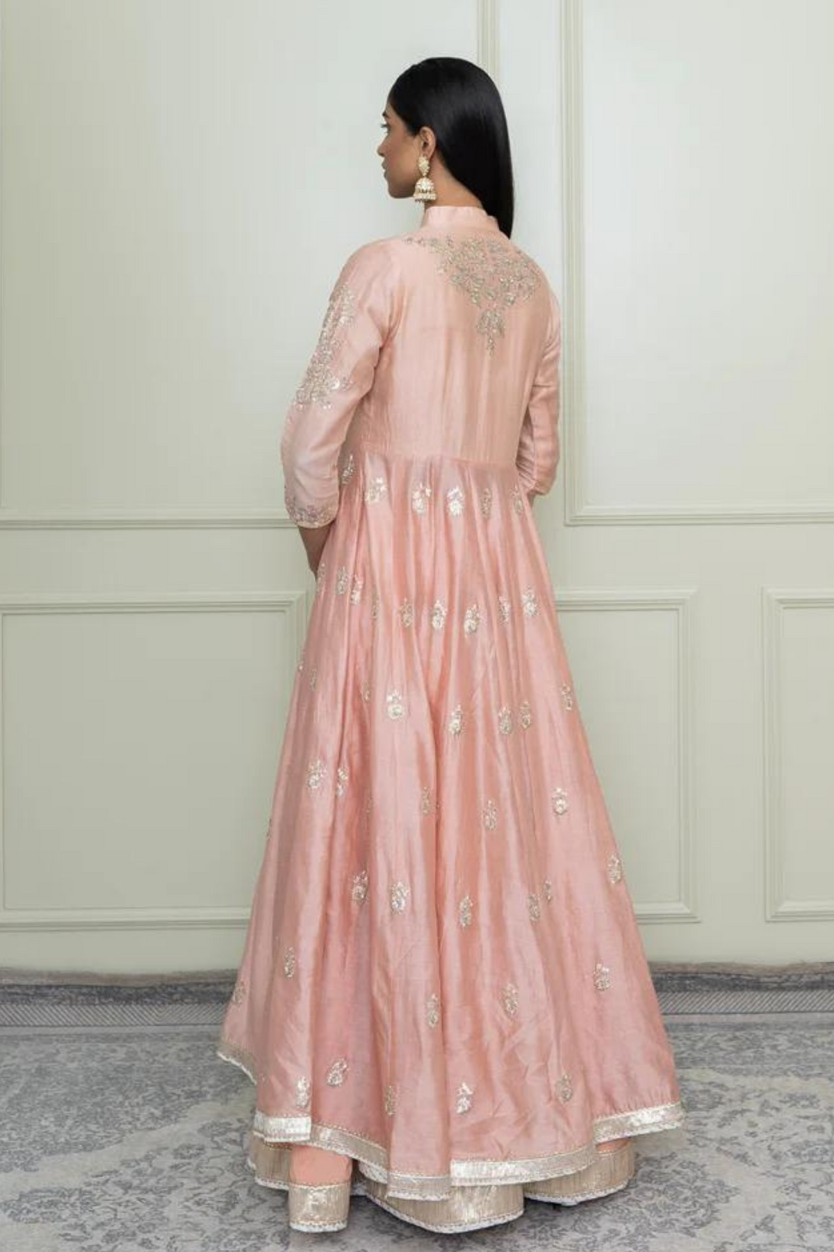 Pearl pink- taveshi anarkali set