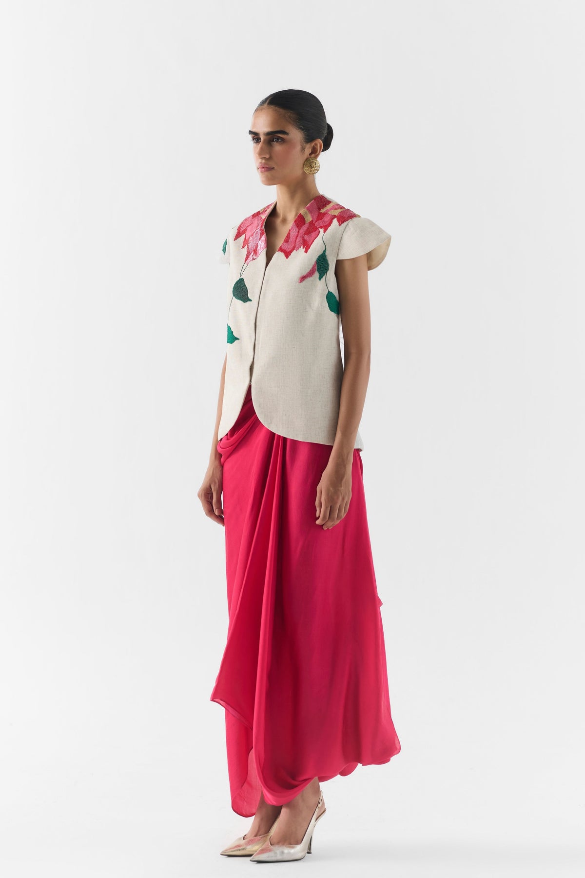 Pink Rose Skirt Set