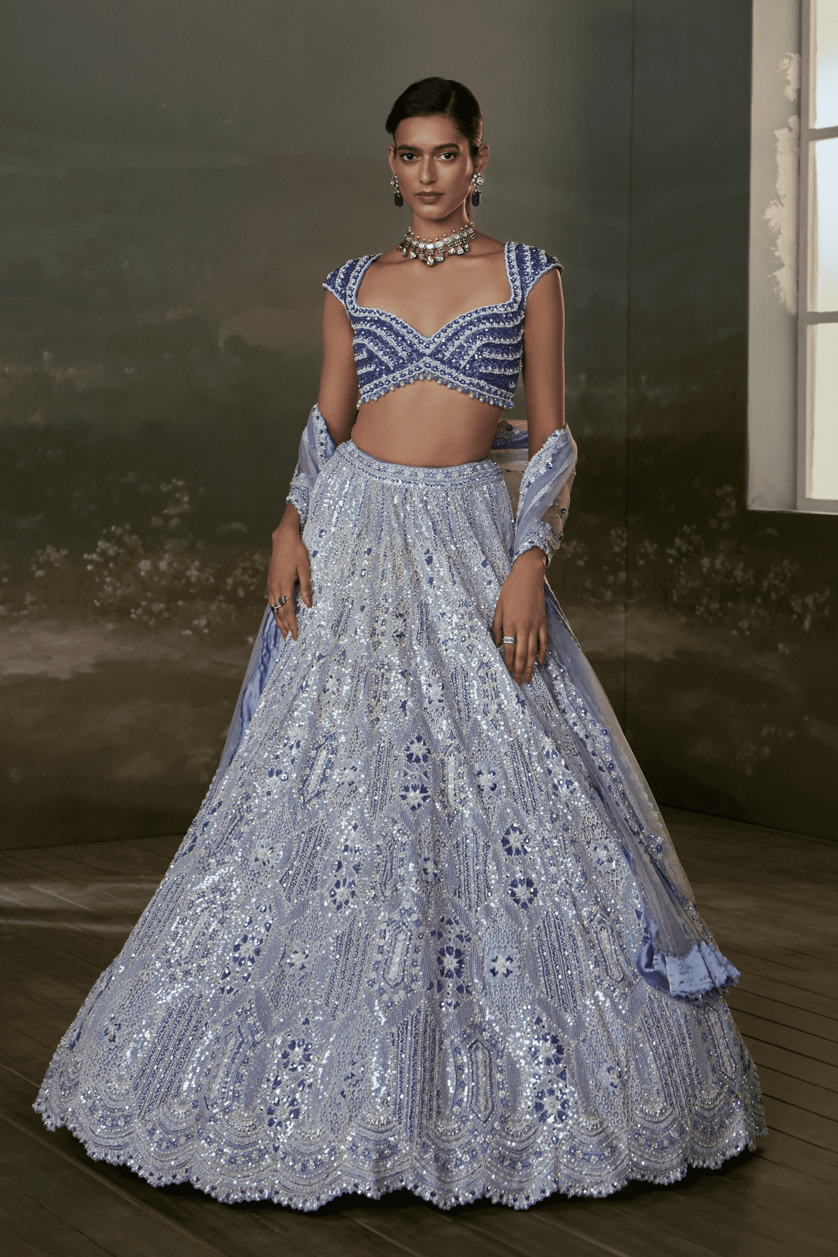 Ink Blue Lehenga Set