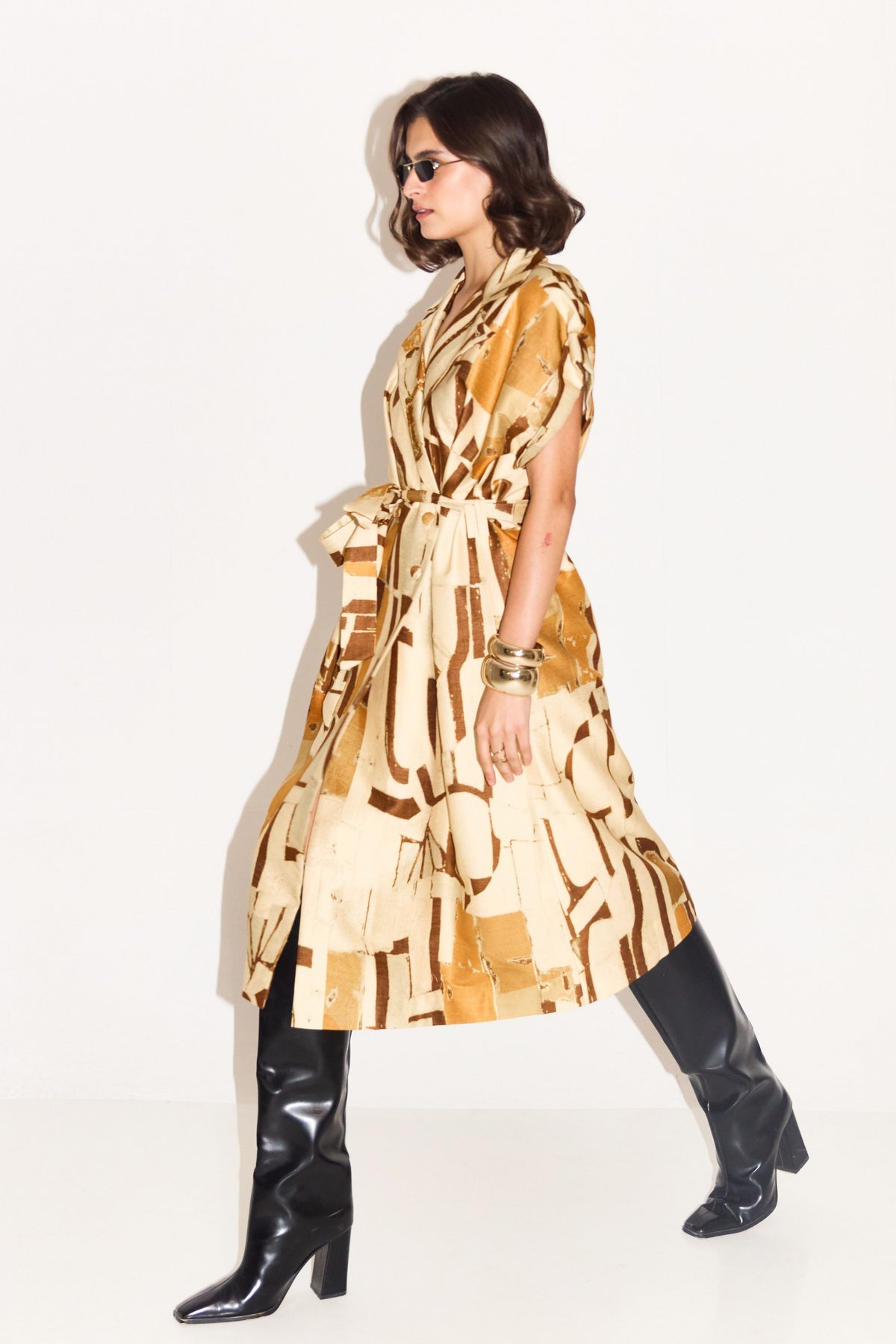 Cruz Printed Trench Dress