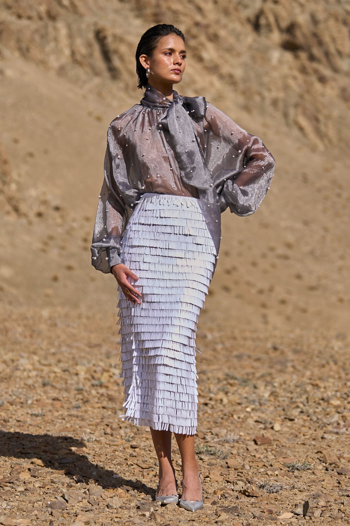Cascading Teardrop Sequin Skirt