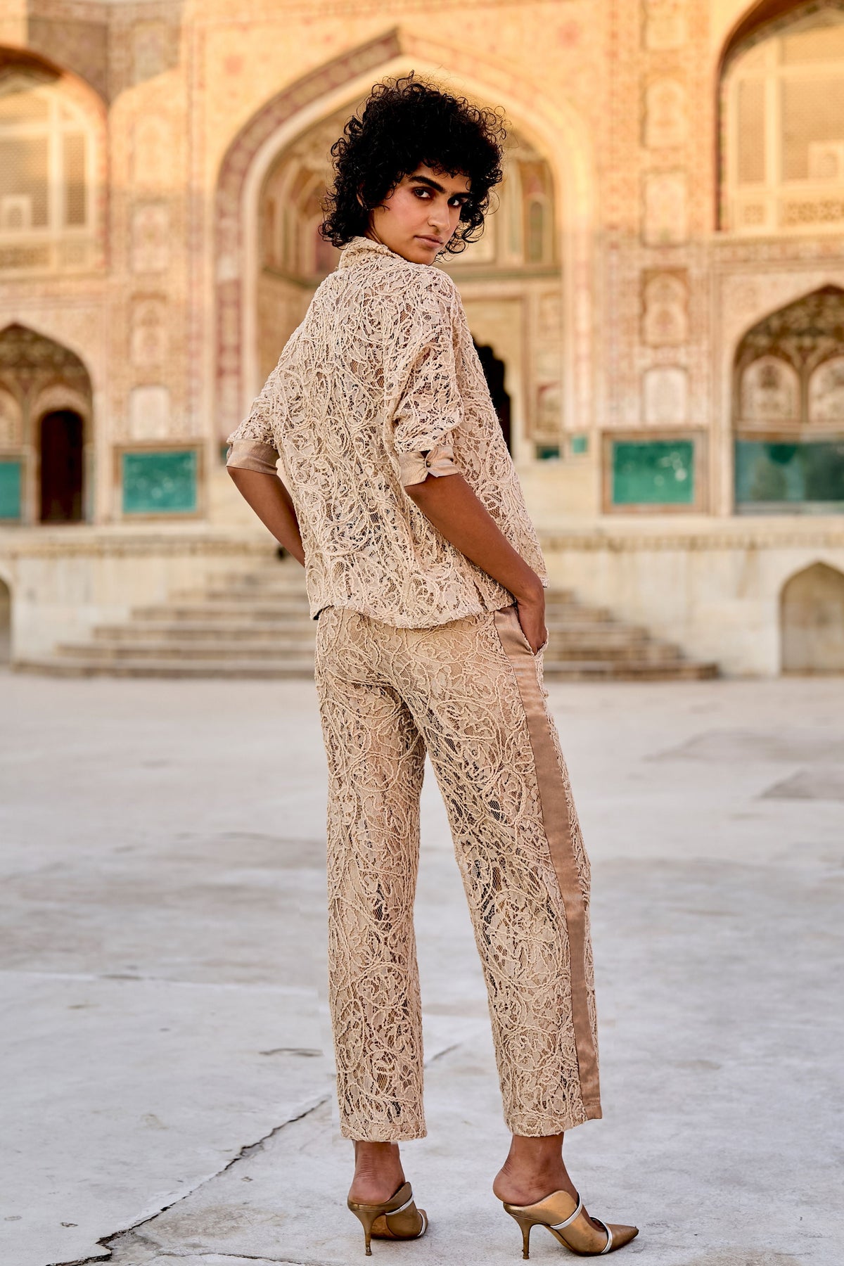 Cord Embroidered Lace Set