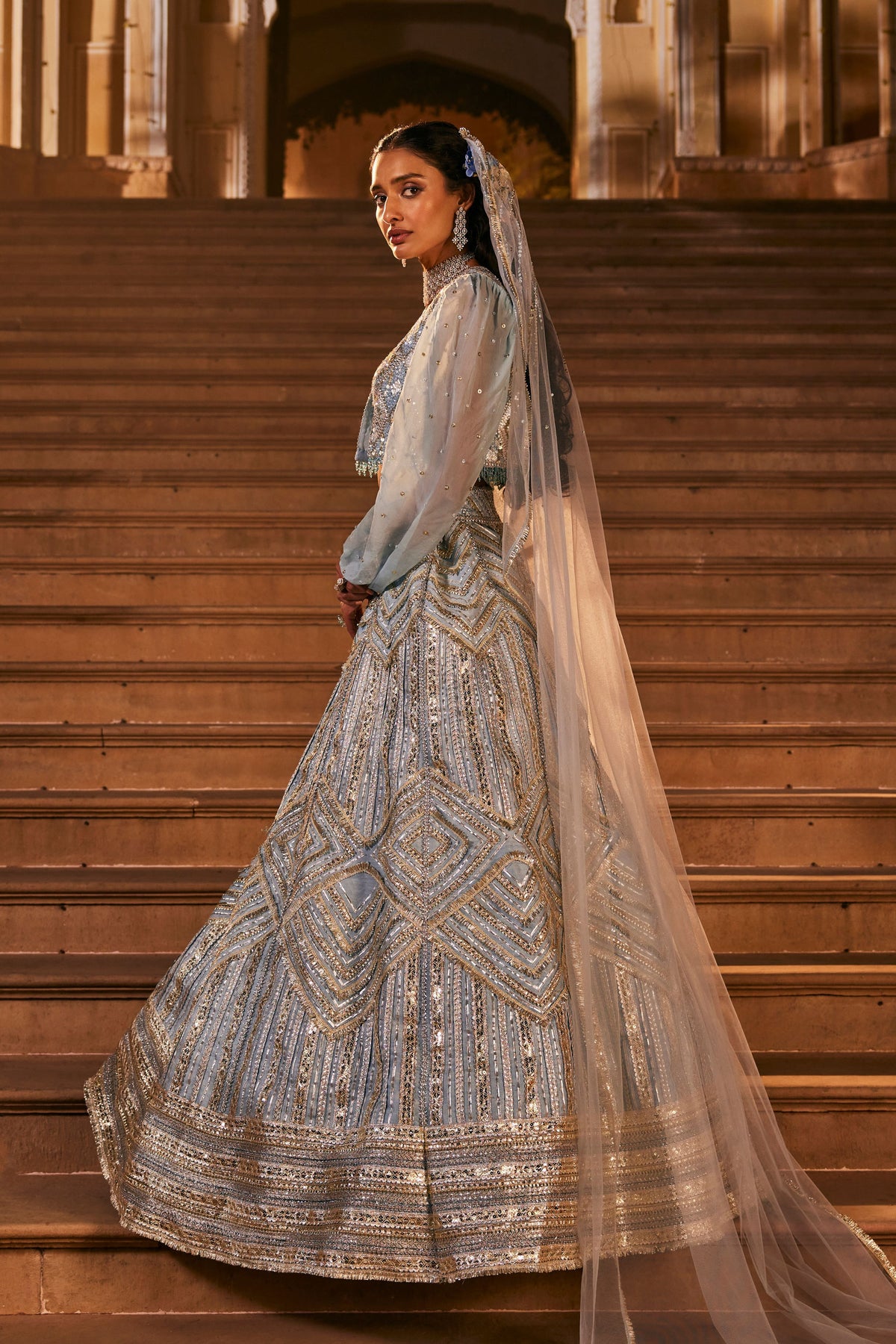 Blue Shehzadi Lehenga Set
