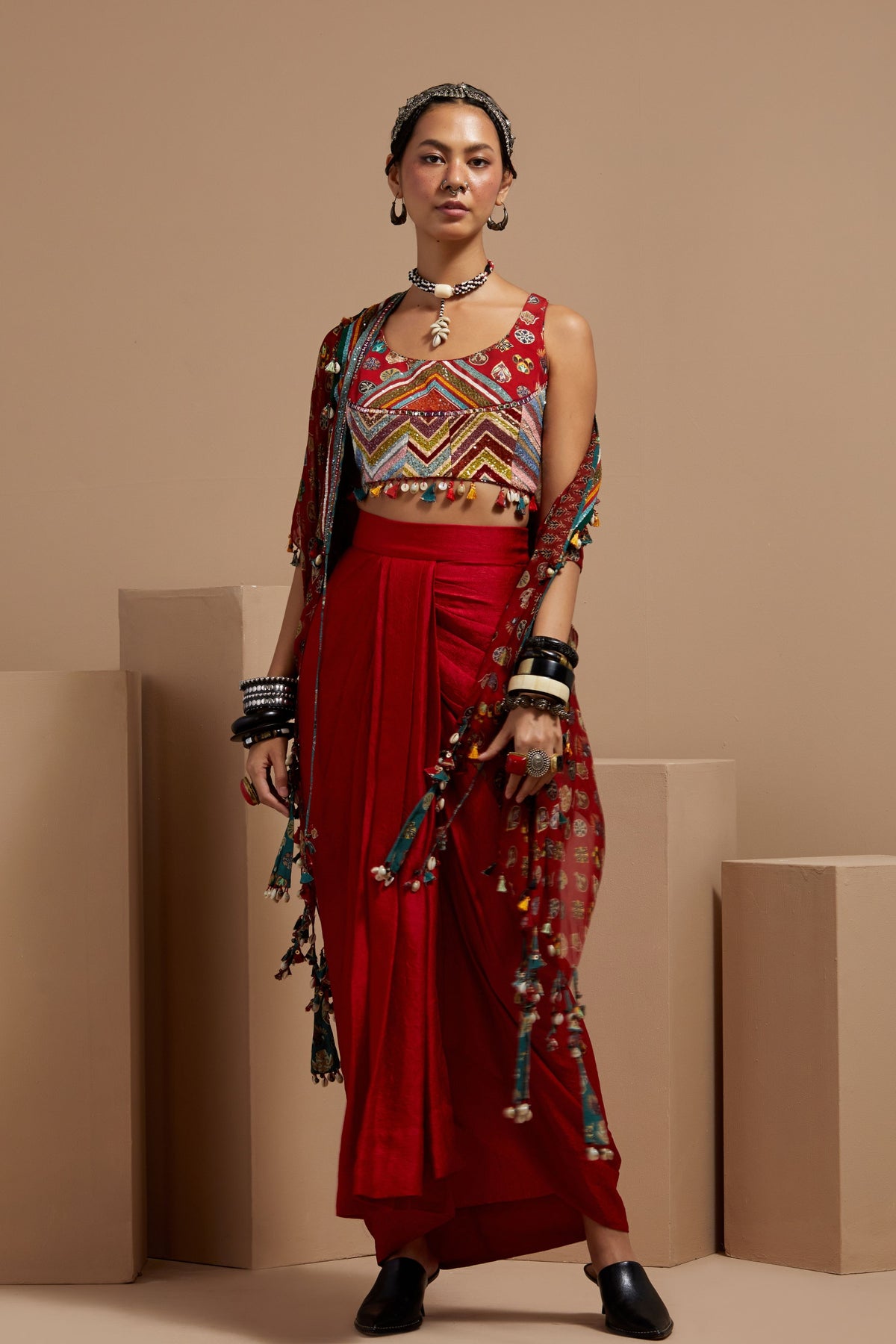Veni Dupatta Jacket Set