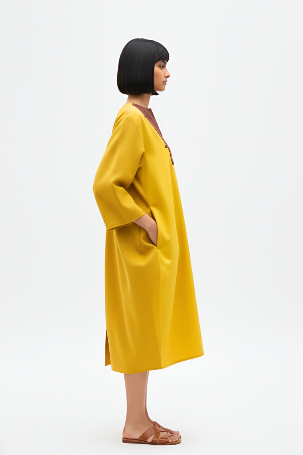 Mango Yellow Tuscan Midi Dress