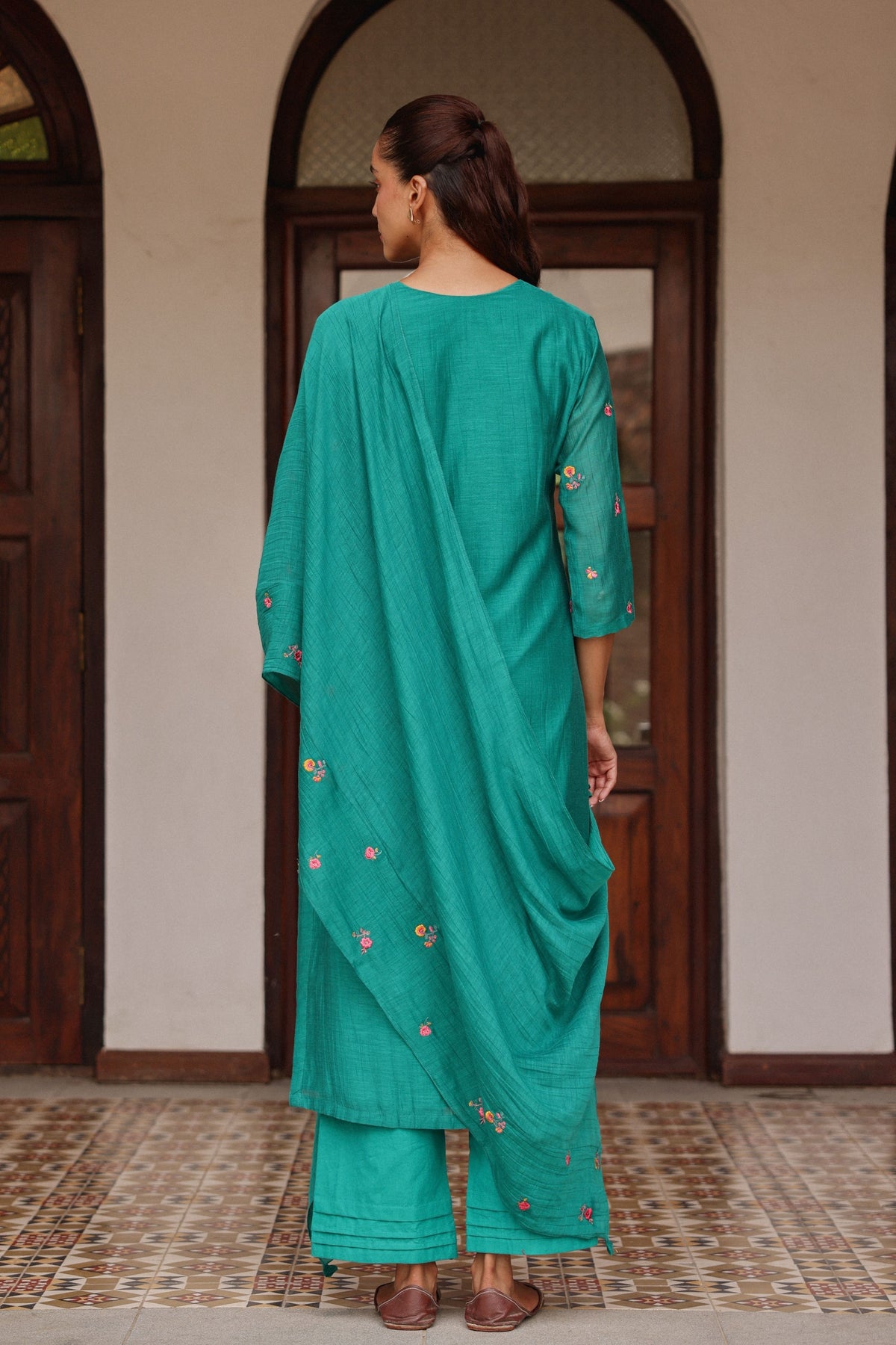 Teal Bloom Kurta Set