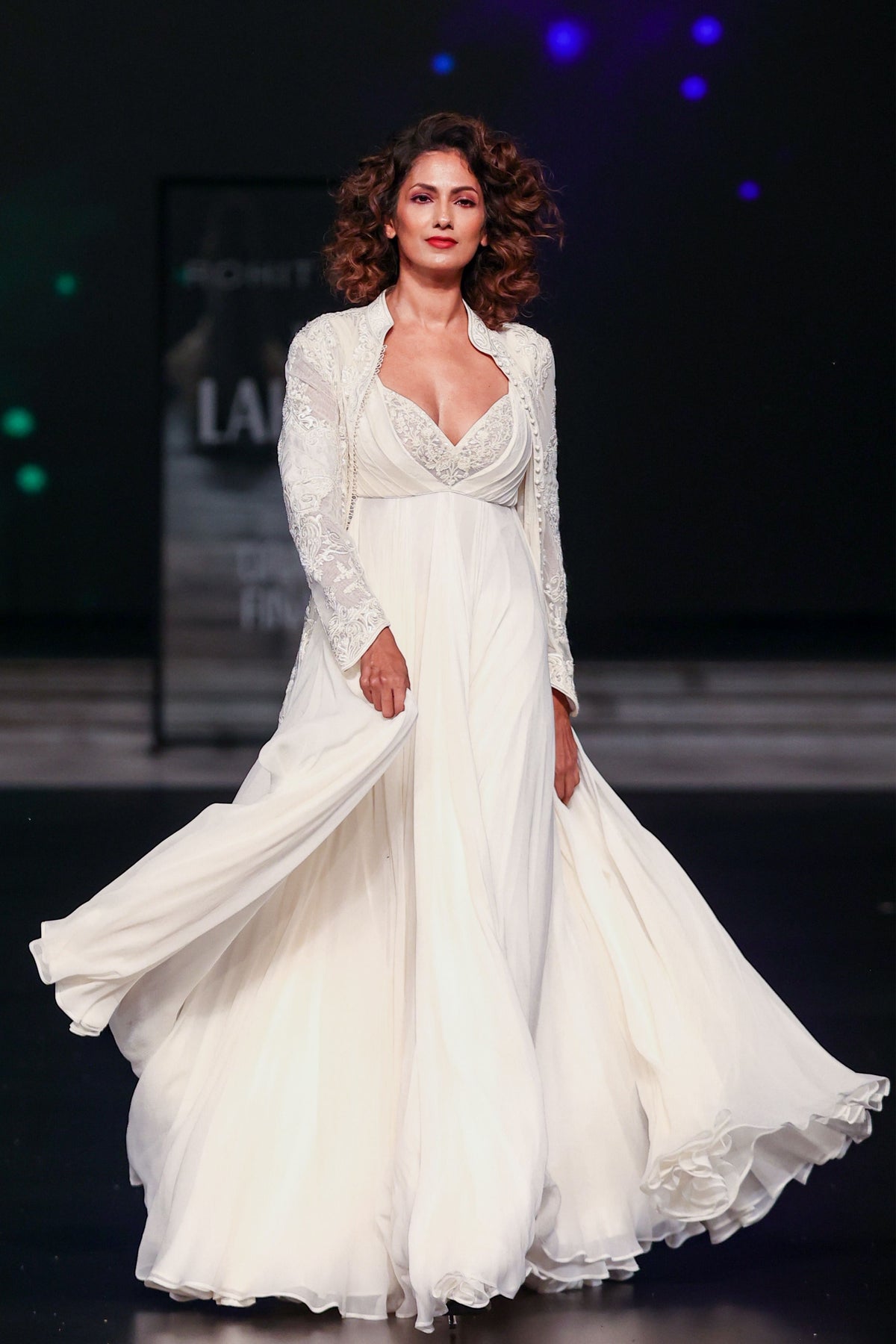 Ivory Chiffon Anarkali Set