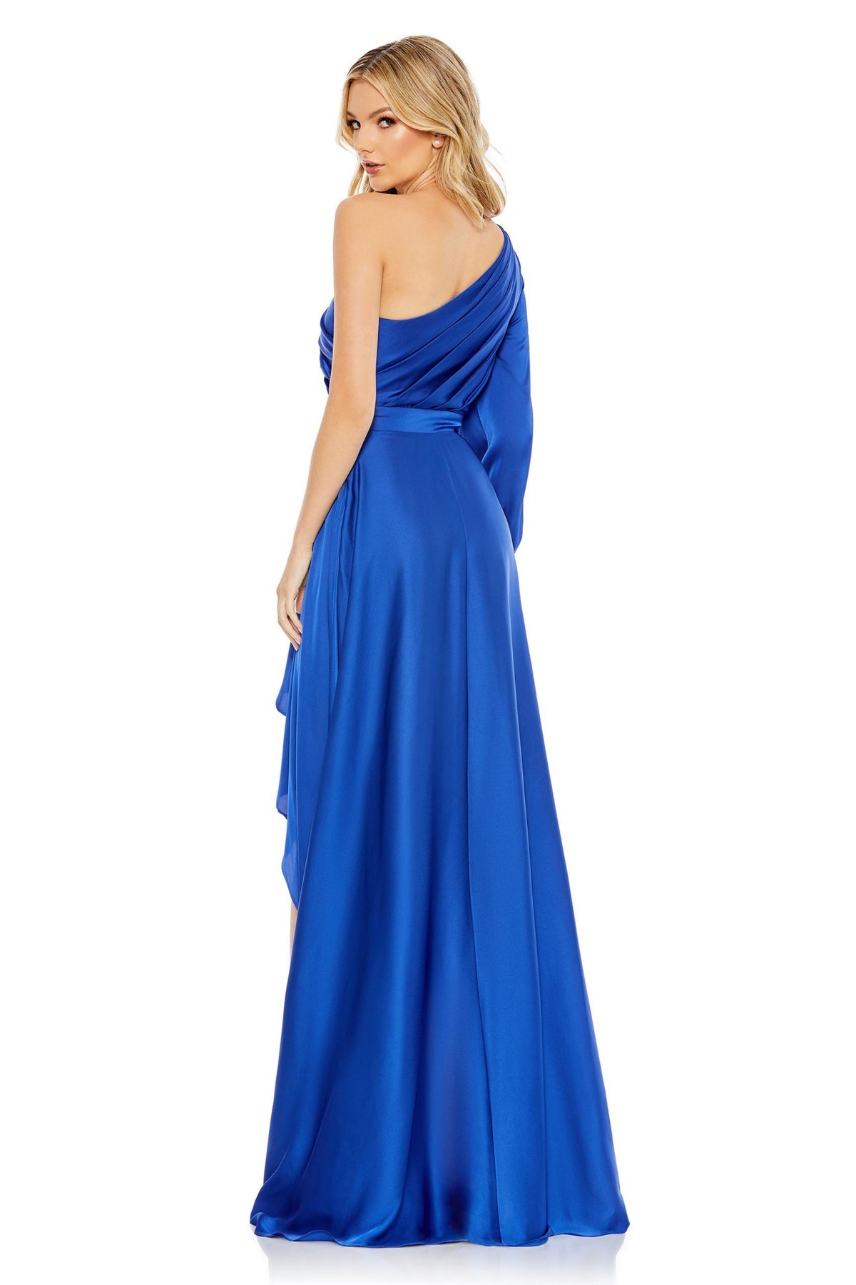Side Zipper One Shoulder Gown