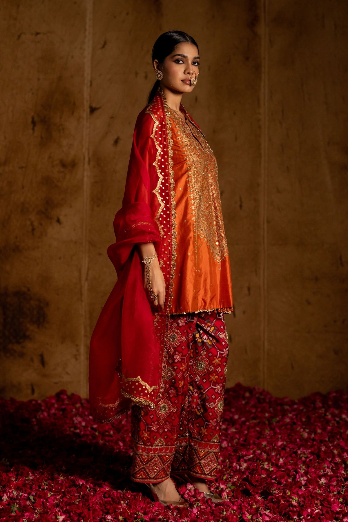 Red Gul Dupatta