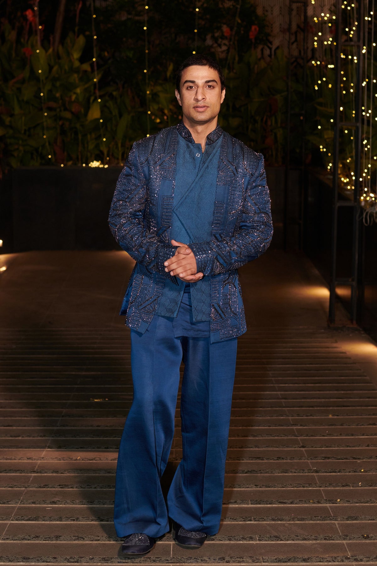 Navy Blue Mens Jacket Set