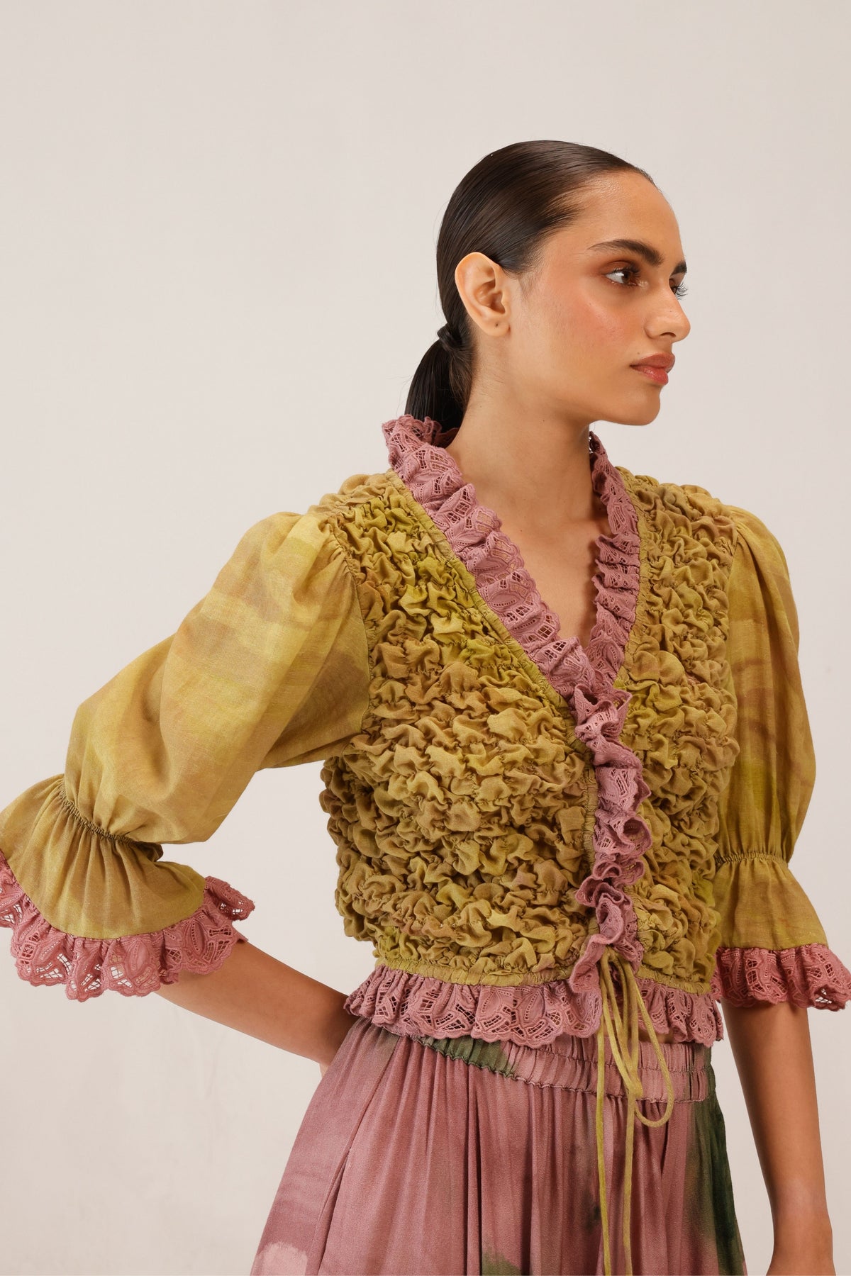 Smocked Rooshed Blouse