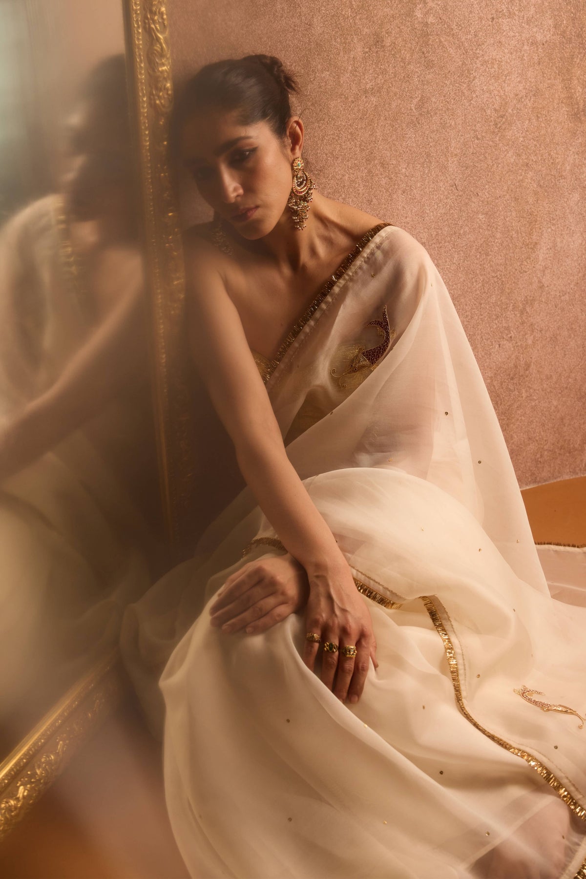 Ivory Matsya Saree
