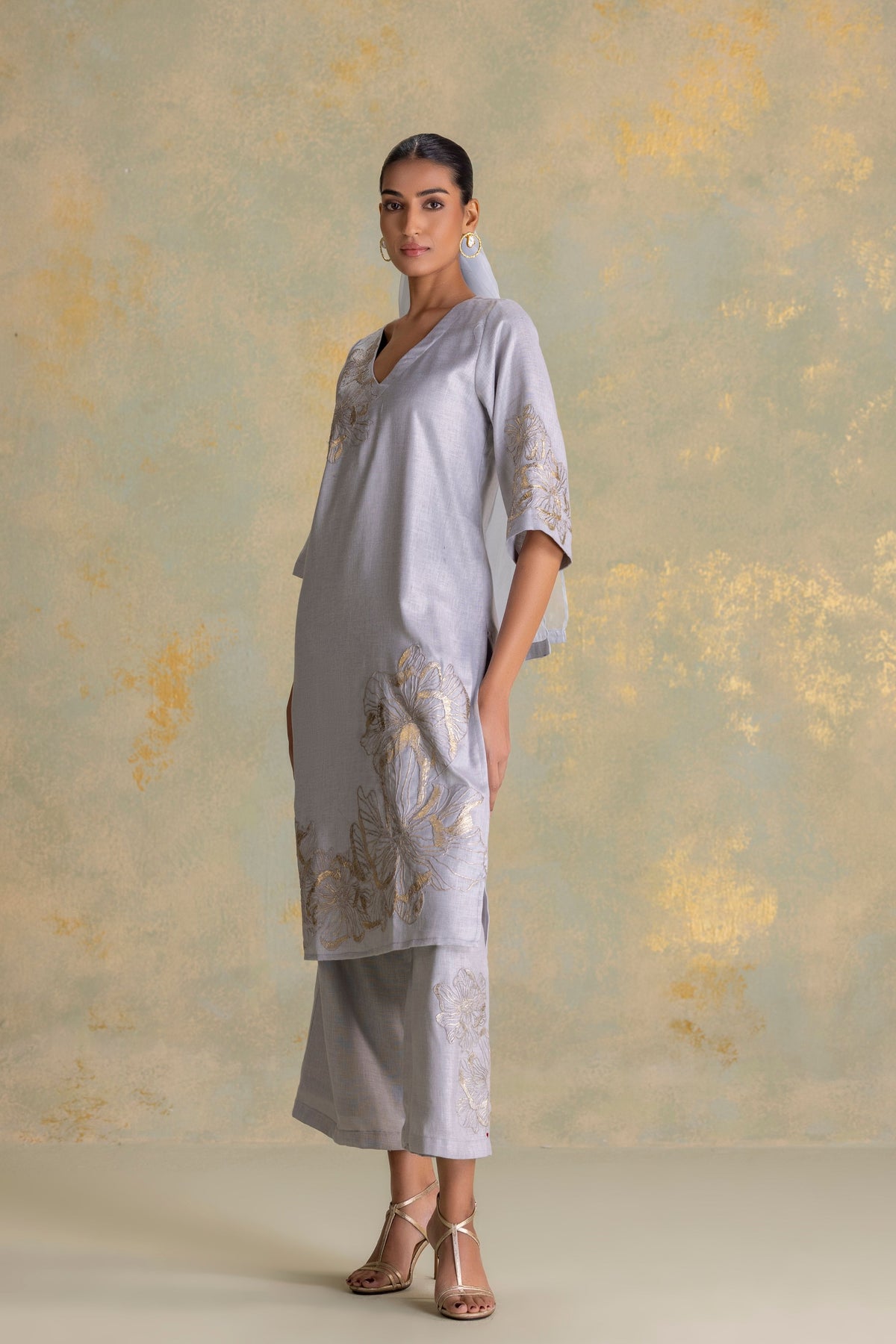 Golden Smoke Kurta Pant Set