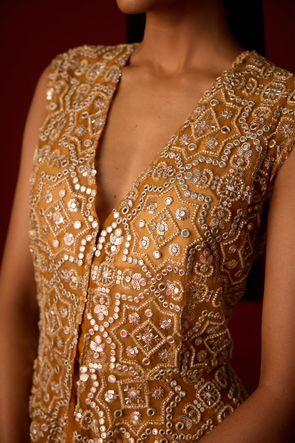 Hexagon Mirror Sharara Set