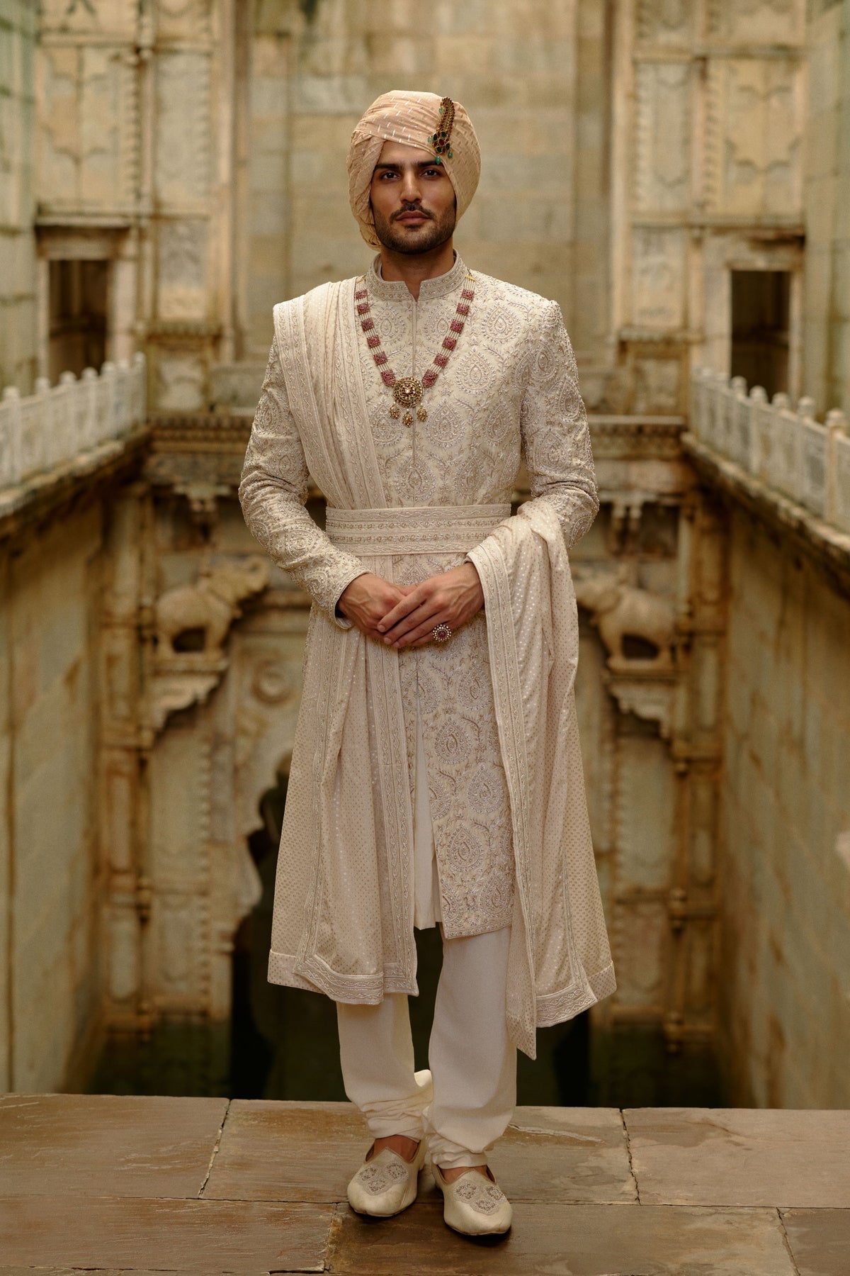 Raw Silk Sherwani Set