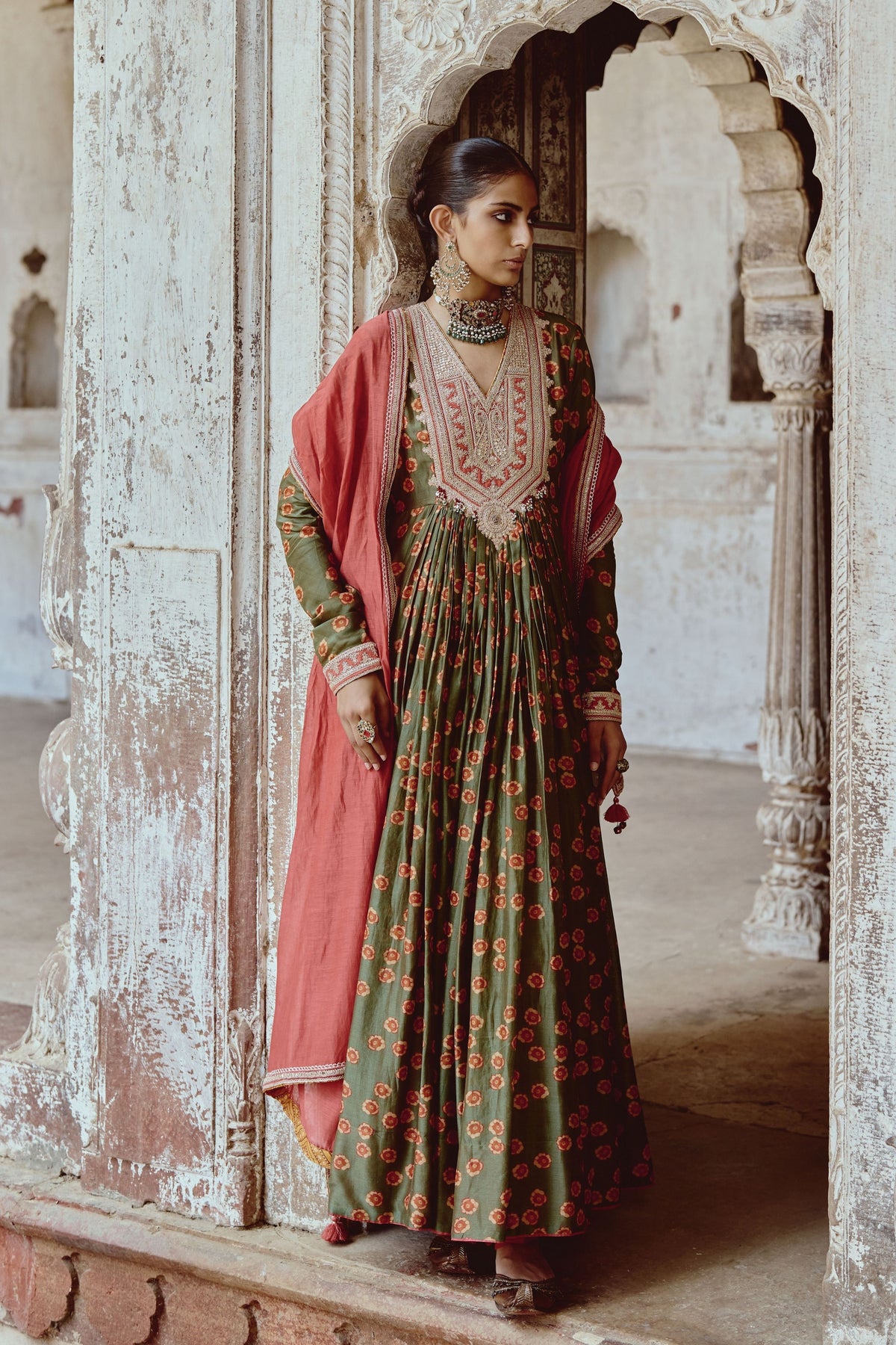 Leher Anarkali Set