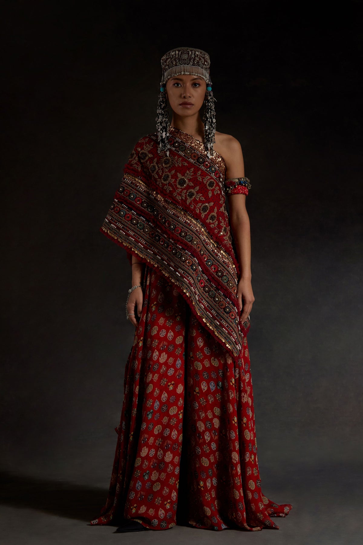 Sindoor Rasa Top With Skirt