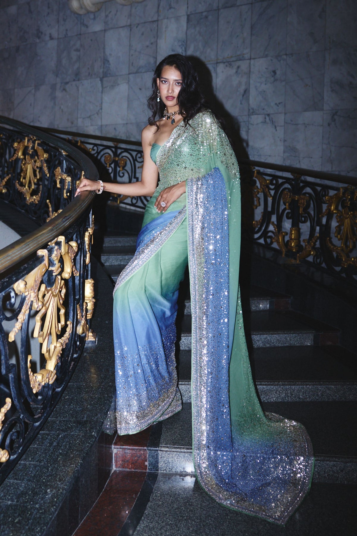 Ombre Star Saree