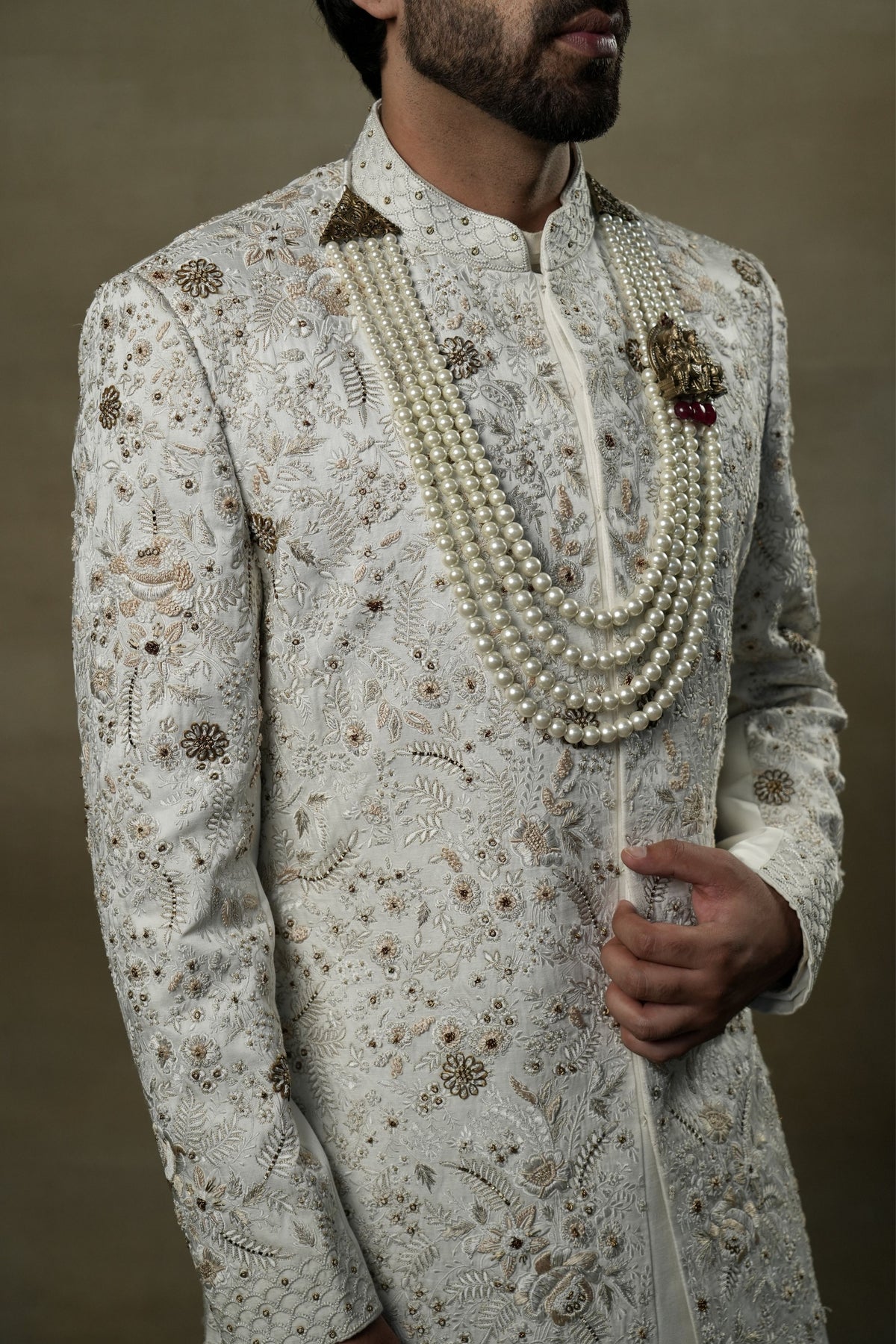 Ivory &amp; Gold Sherwani