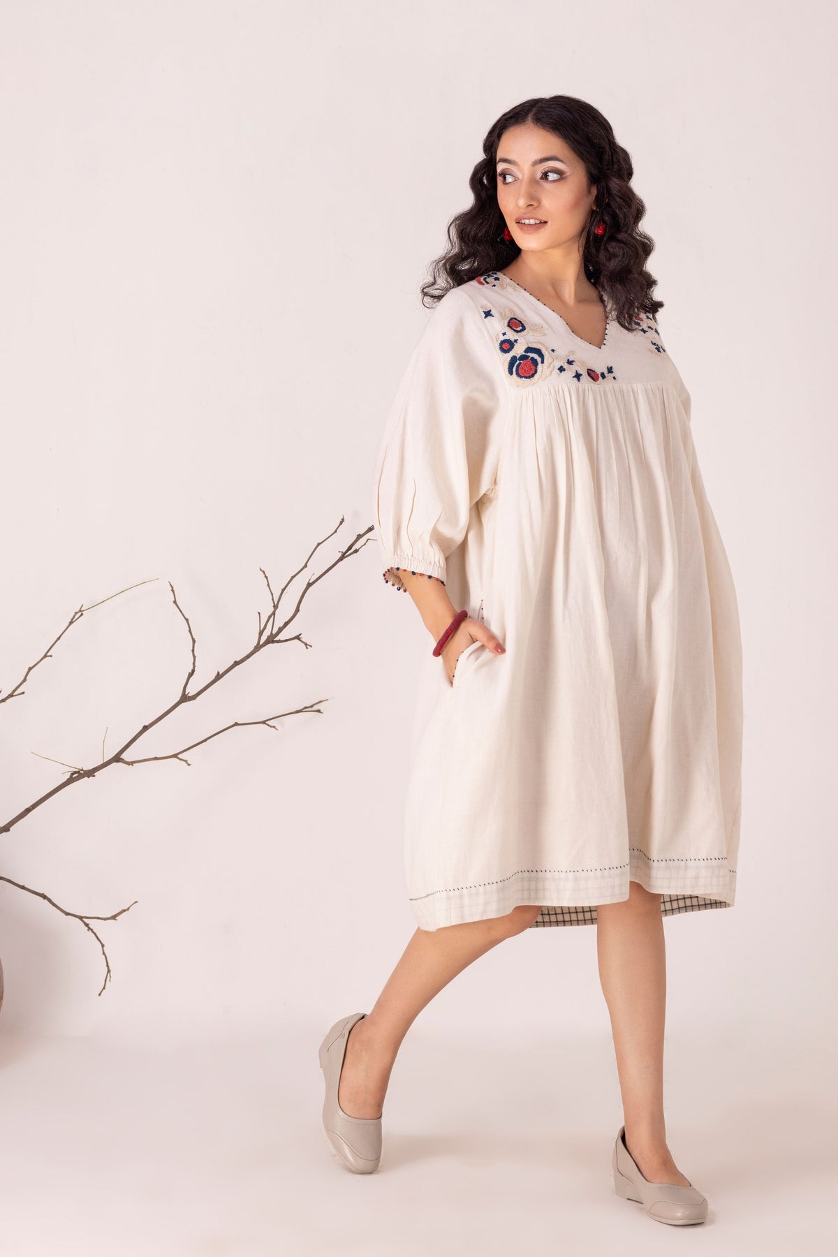 Mritsna Off White Dress
