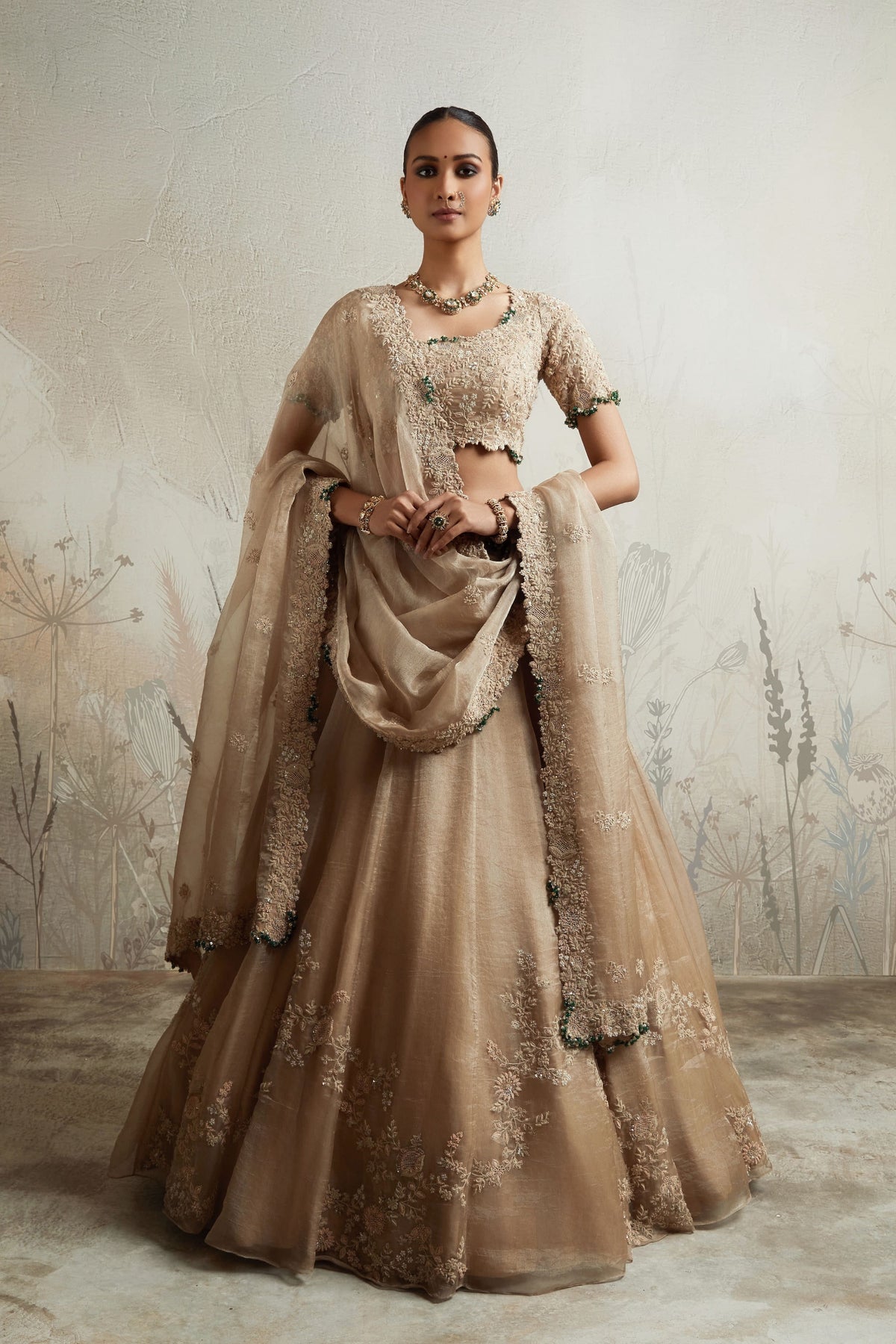 Resham Tissue Lehenga Set