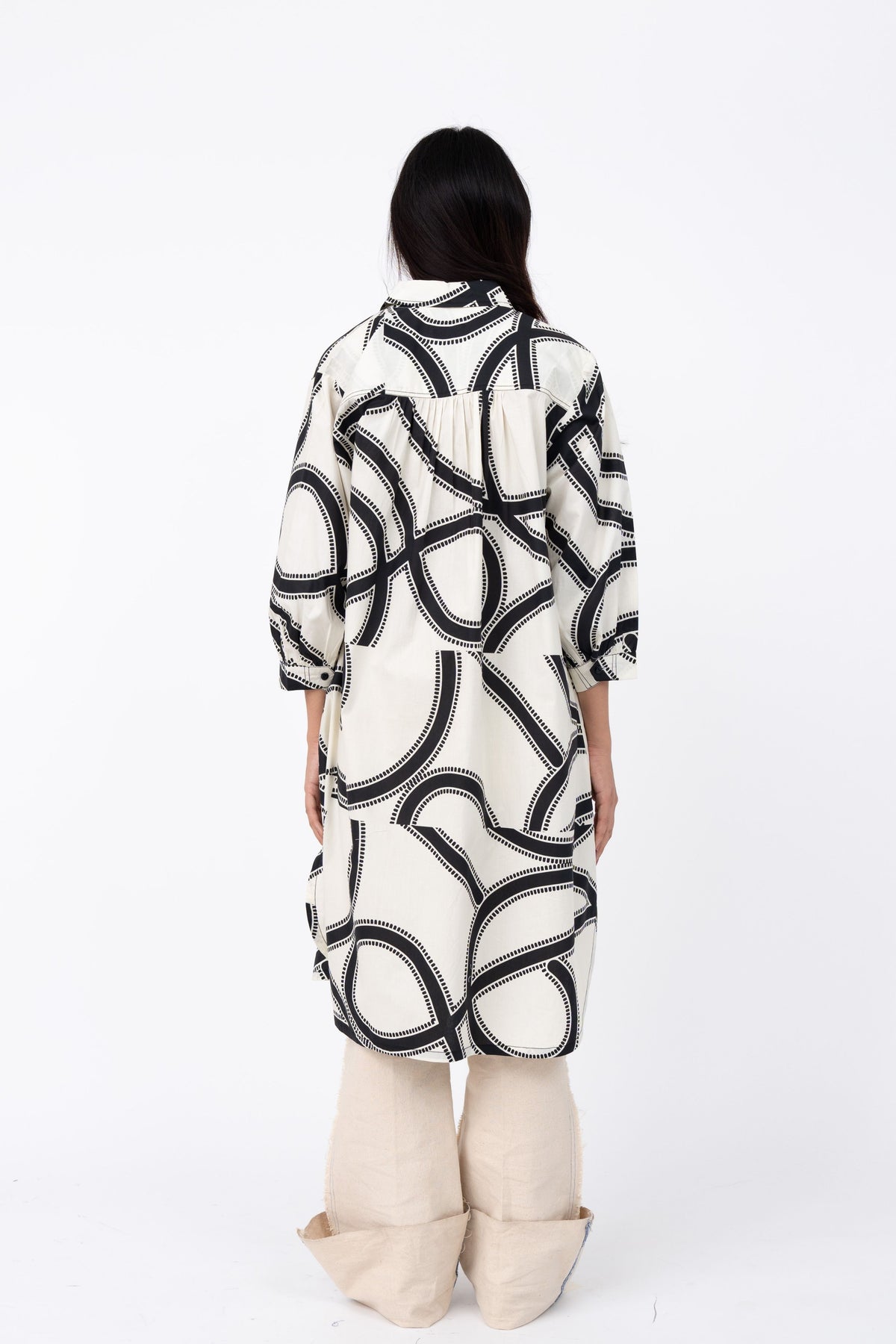 Swrill Print Fence Shirt Dress