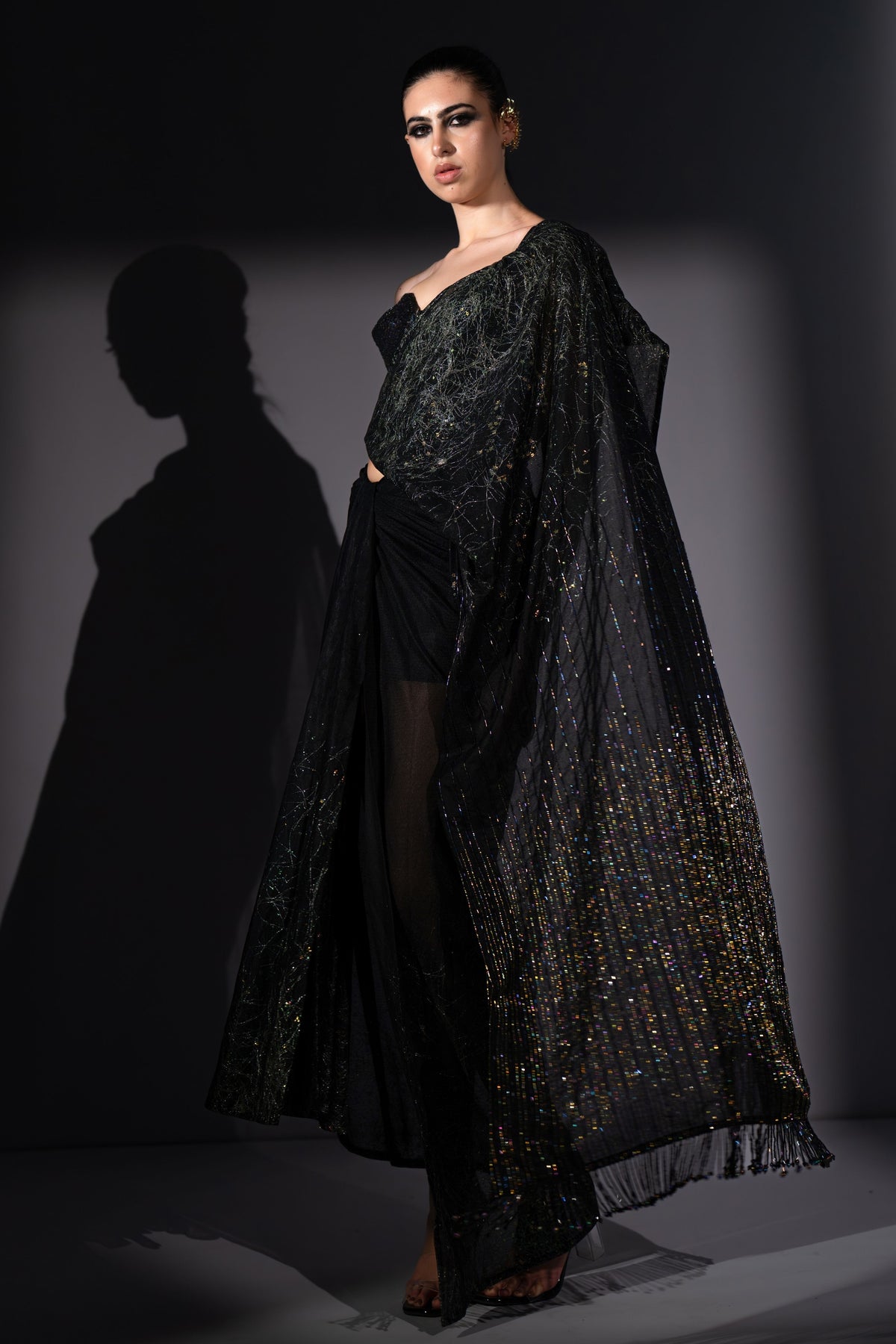 Holographic Saree Set