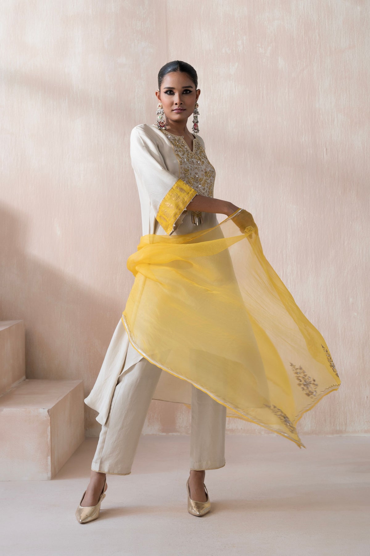 High Low Kurta Set