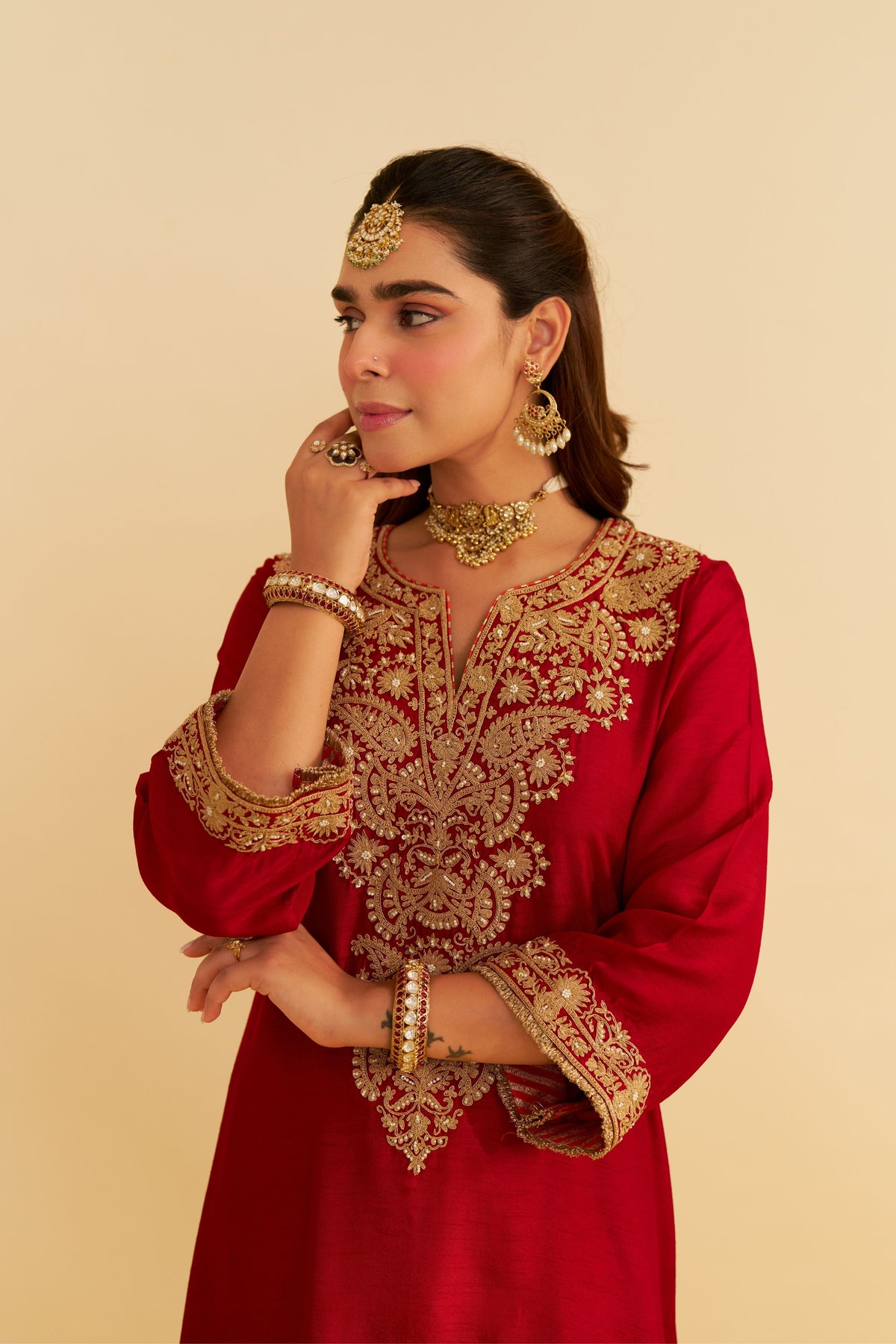 Hiba Red Salwar Set