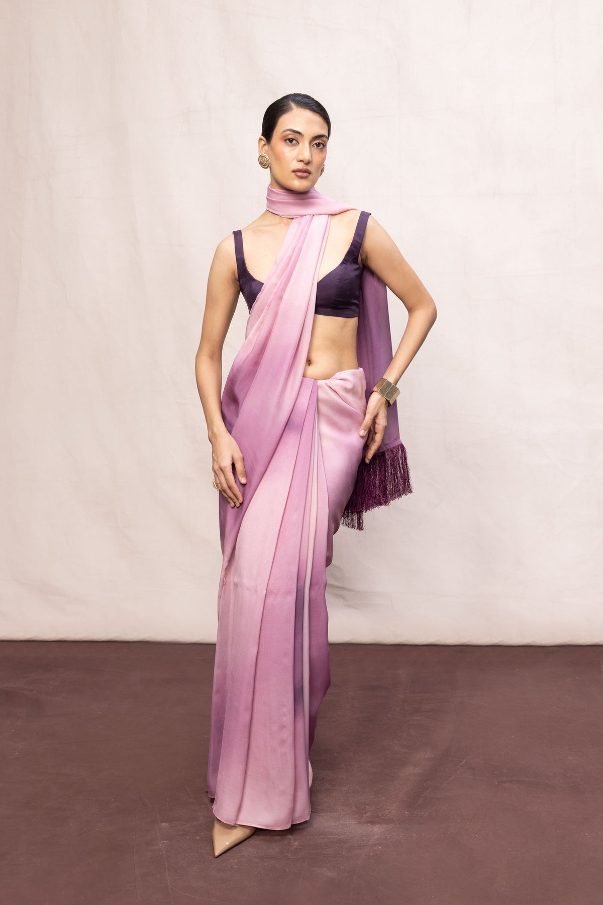 Purple & Pink Ombre Saree