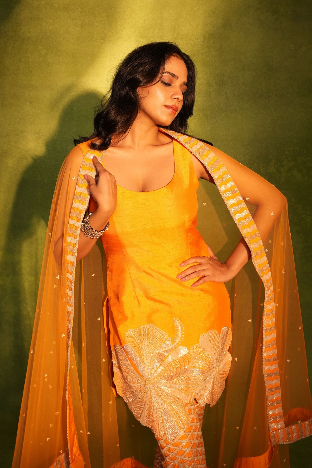Orange Kurta Set