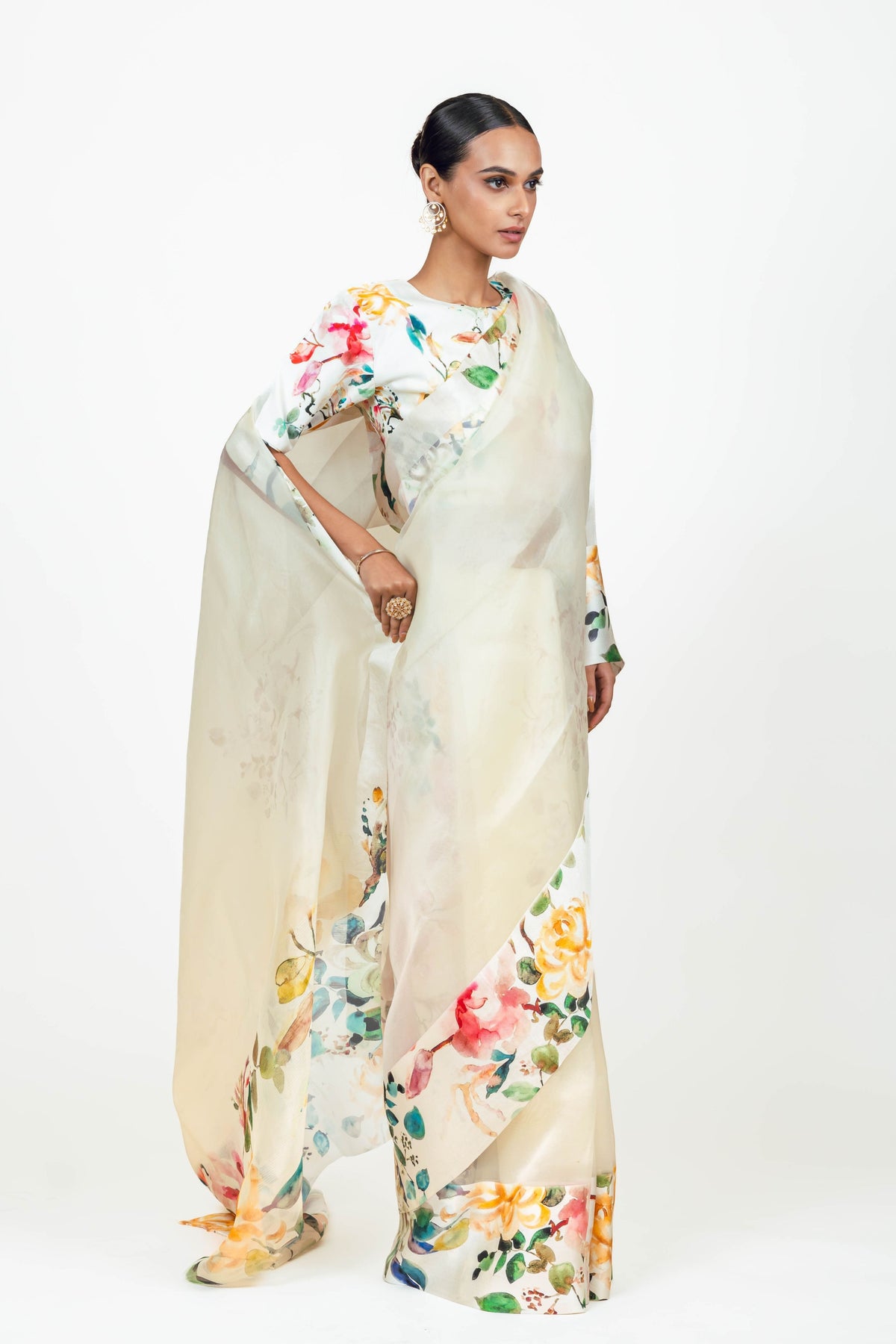 Julie White Organza Saree