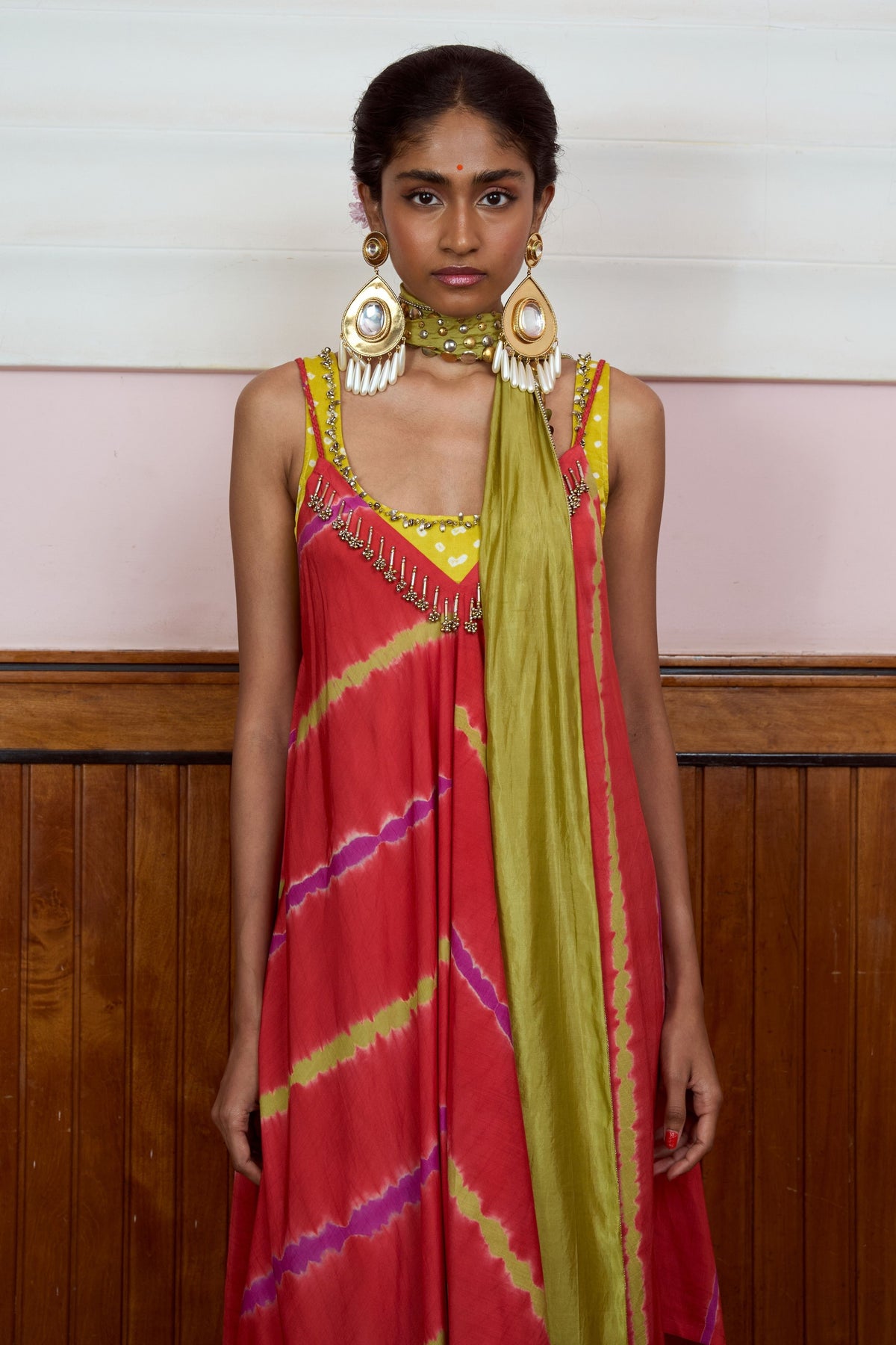 Waheeda Coral Hankerchief Kurta Set