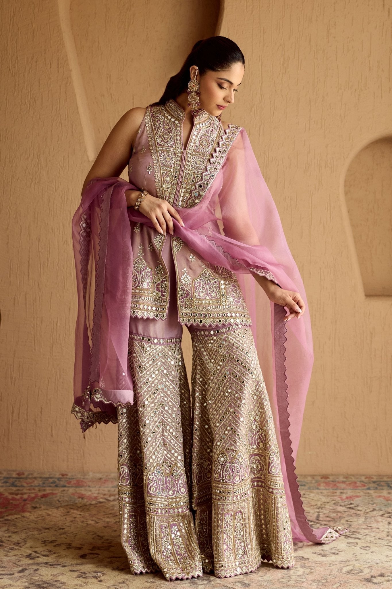 Lilac Kurta Garara Set - Suhino - Elahe