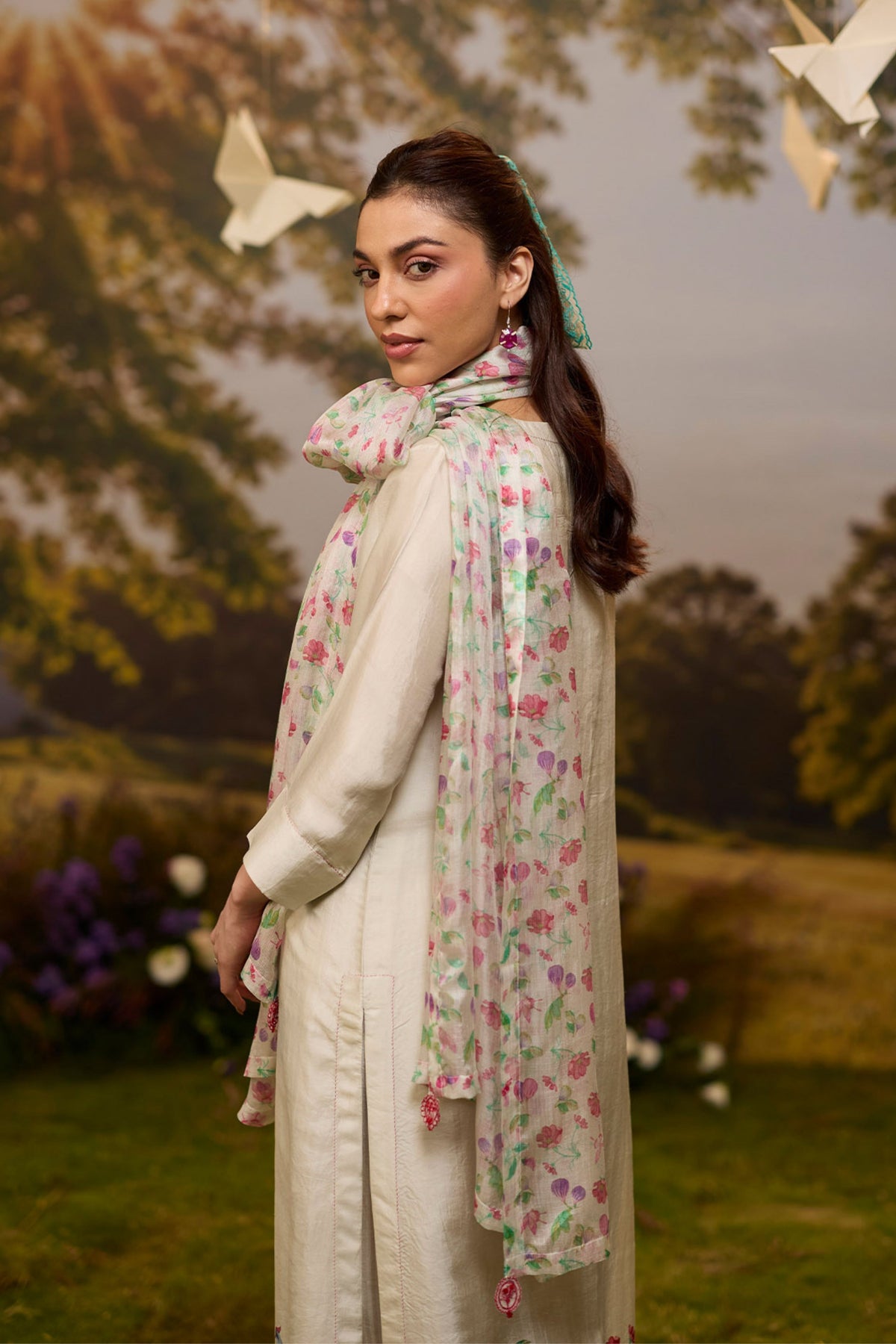 Garden's Edge Ivory Kurta Set